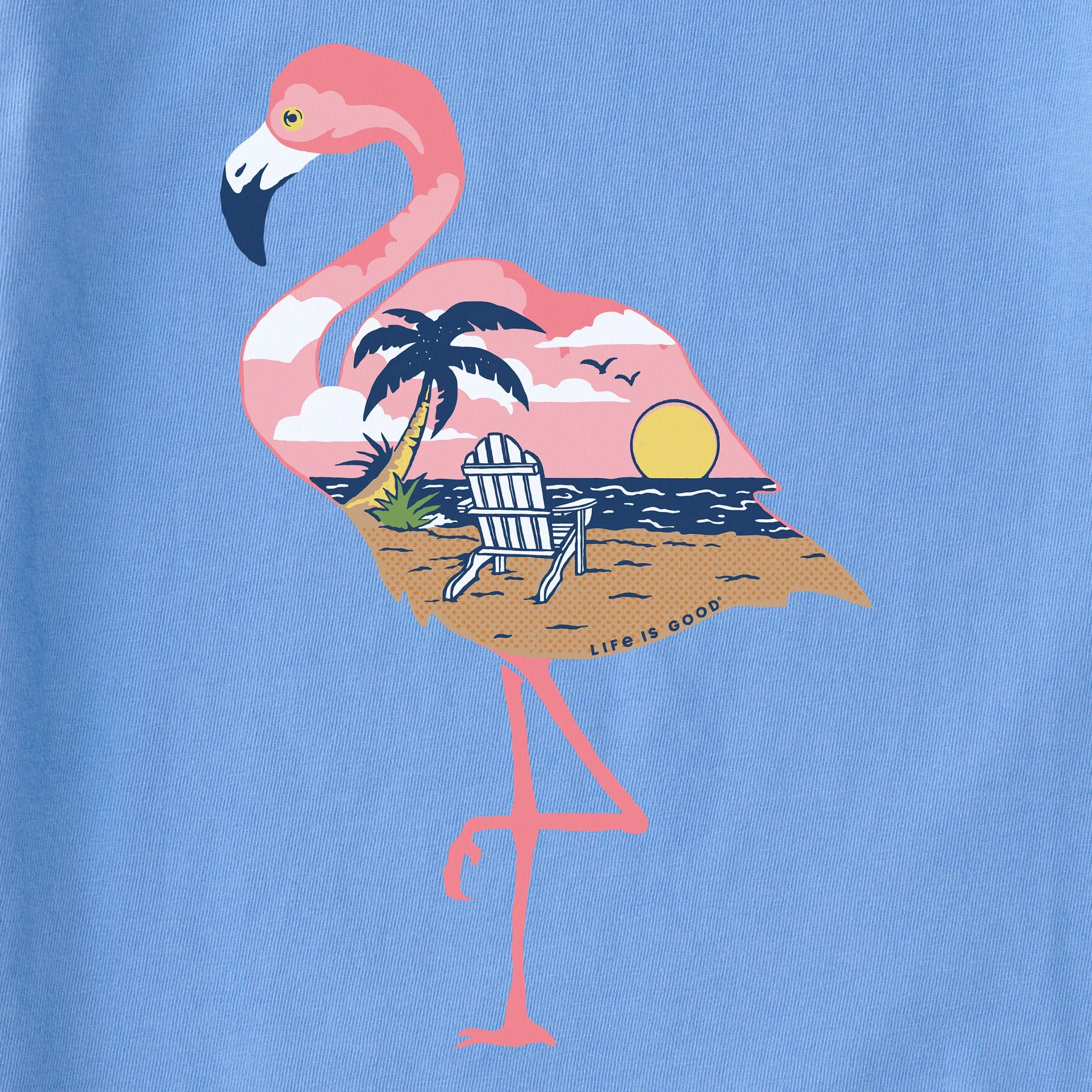 Women's Beachy Flamingo Short Sleeve Crusher Tee Life is Good