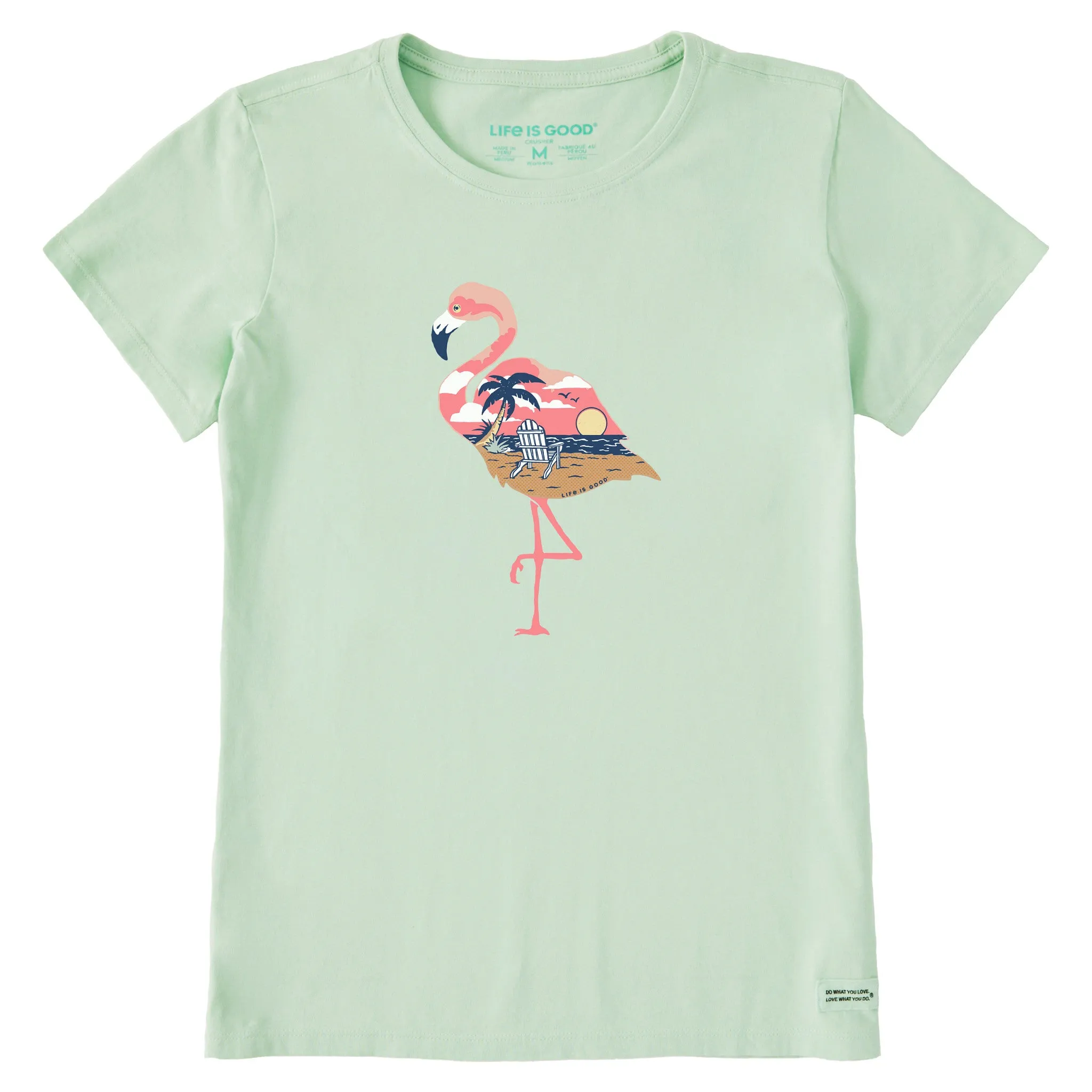 Women's Beachy Flamingo Short Sleeve Crusher Tee Life is Good