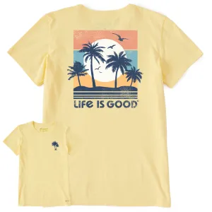 Women's Beachy Palms Short Sleeve Crusher Tee Life is Good