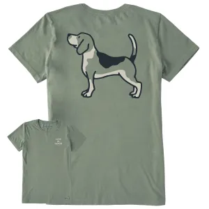 Women's Beagle Short Sleeve Crusher Tee Life is Good