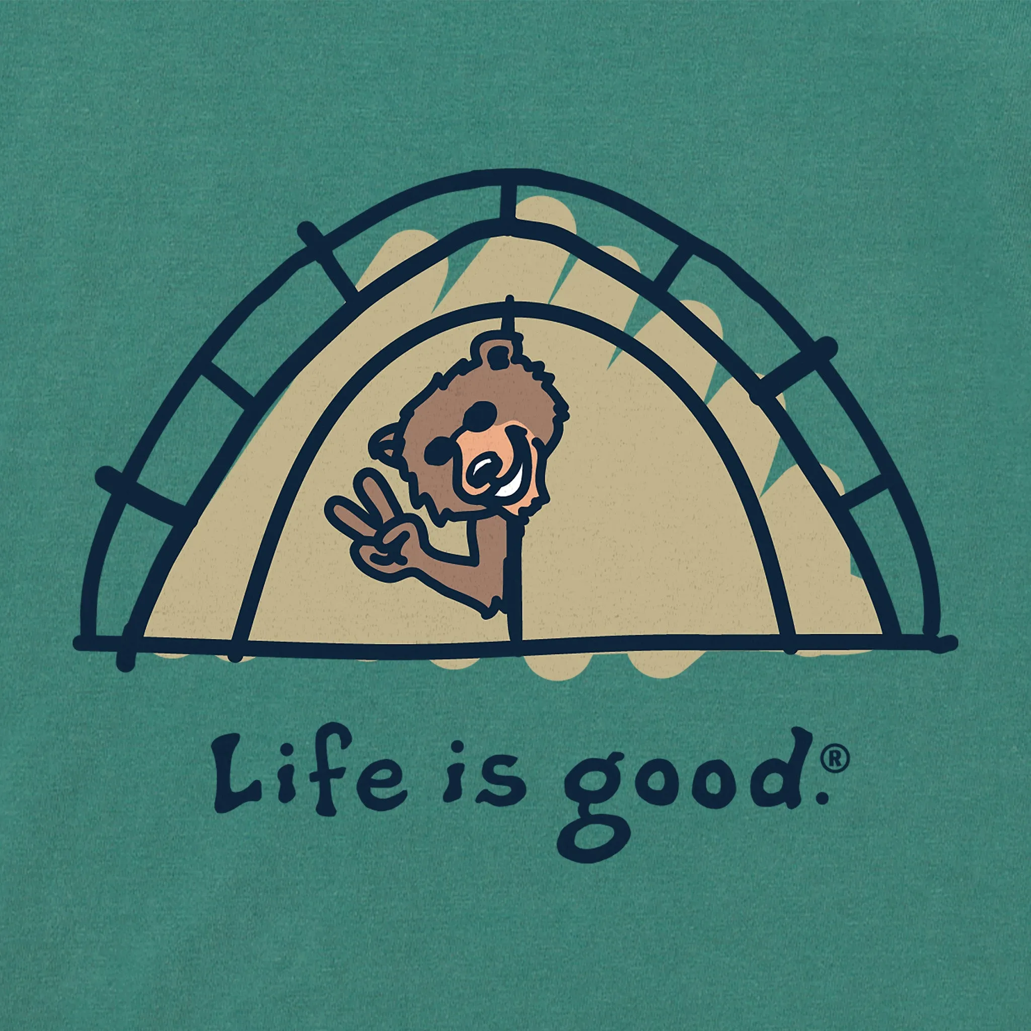 Women's Bear Tent Short Sleeve Crusher Tee Life is Good