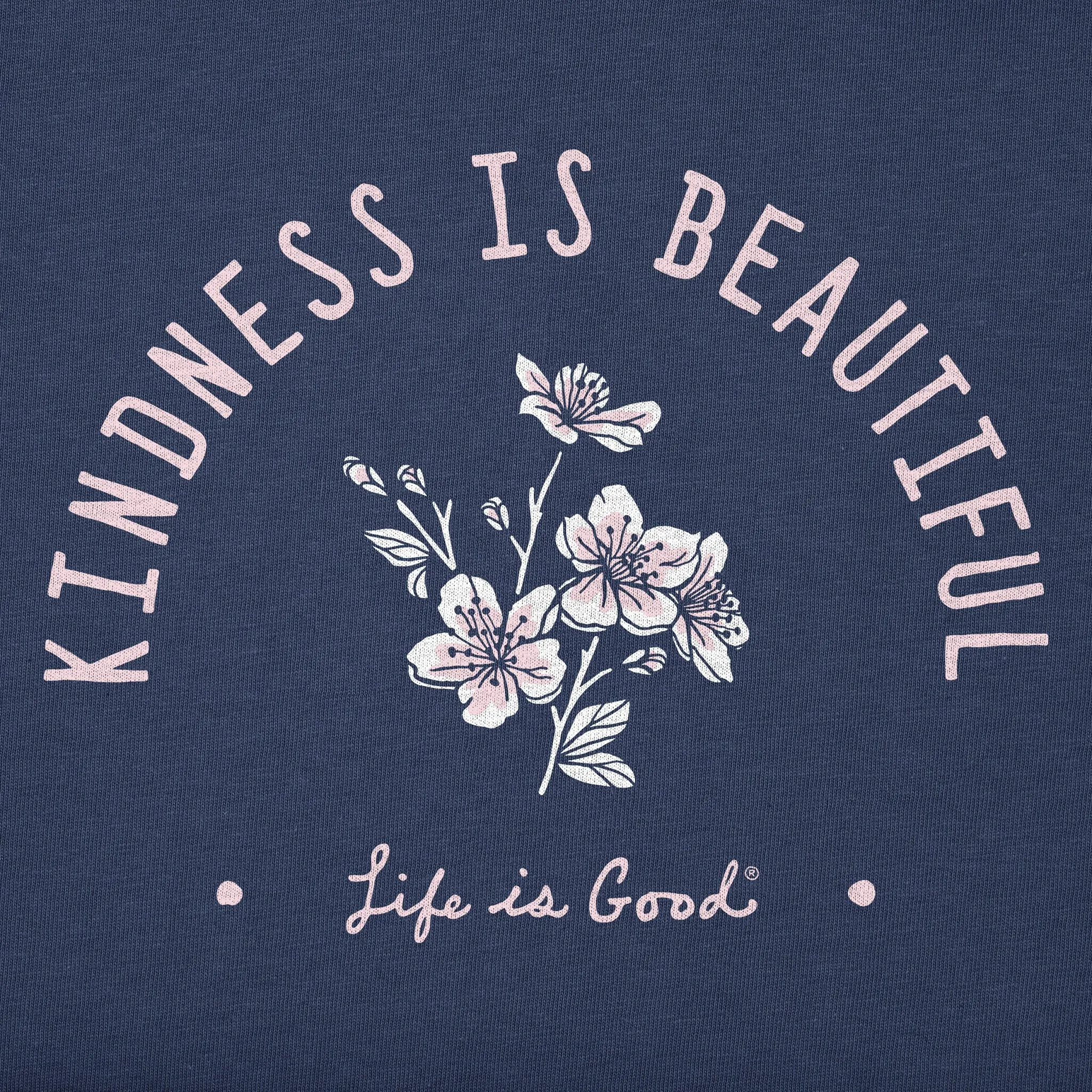 Women's Beautiful Cherry Blossoms Short Sleeve Crusher Boxy Tee Life is Good