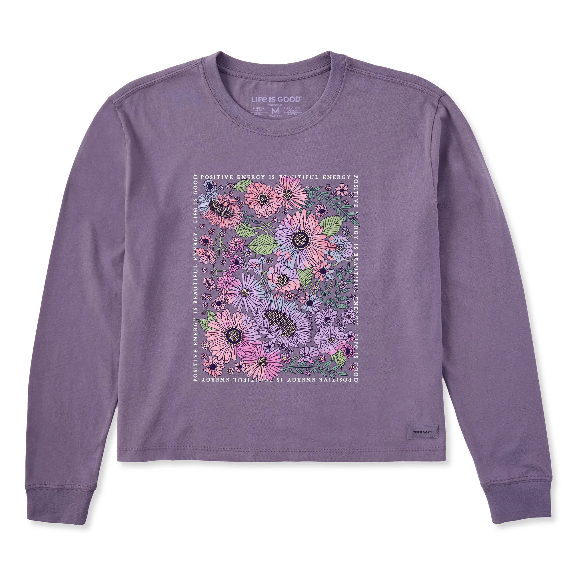 Women's Beautiful Energy Tie Dye Long Sleeve Crusher Boxy Tee Life is Good