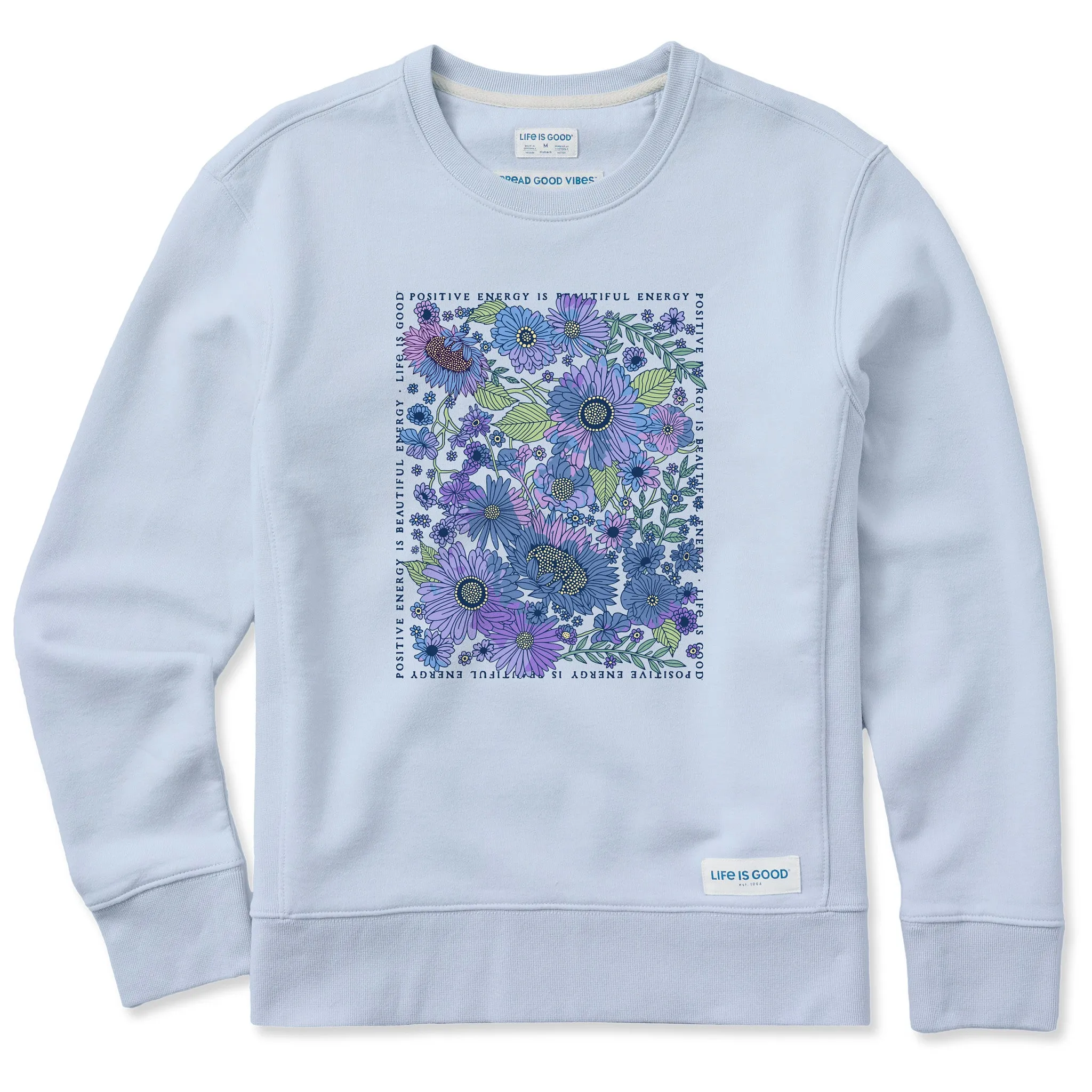 Women's Beautiful Energy Tie Dye Simply True Fleece Crew Life is Good