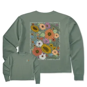 Women's Beautiful Energy Wildflowers Long Sleeve Crusher Boxy Tee Life is Good