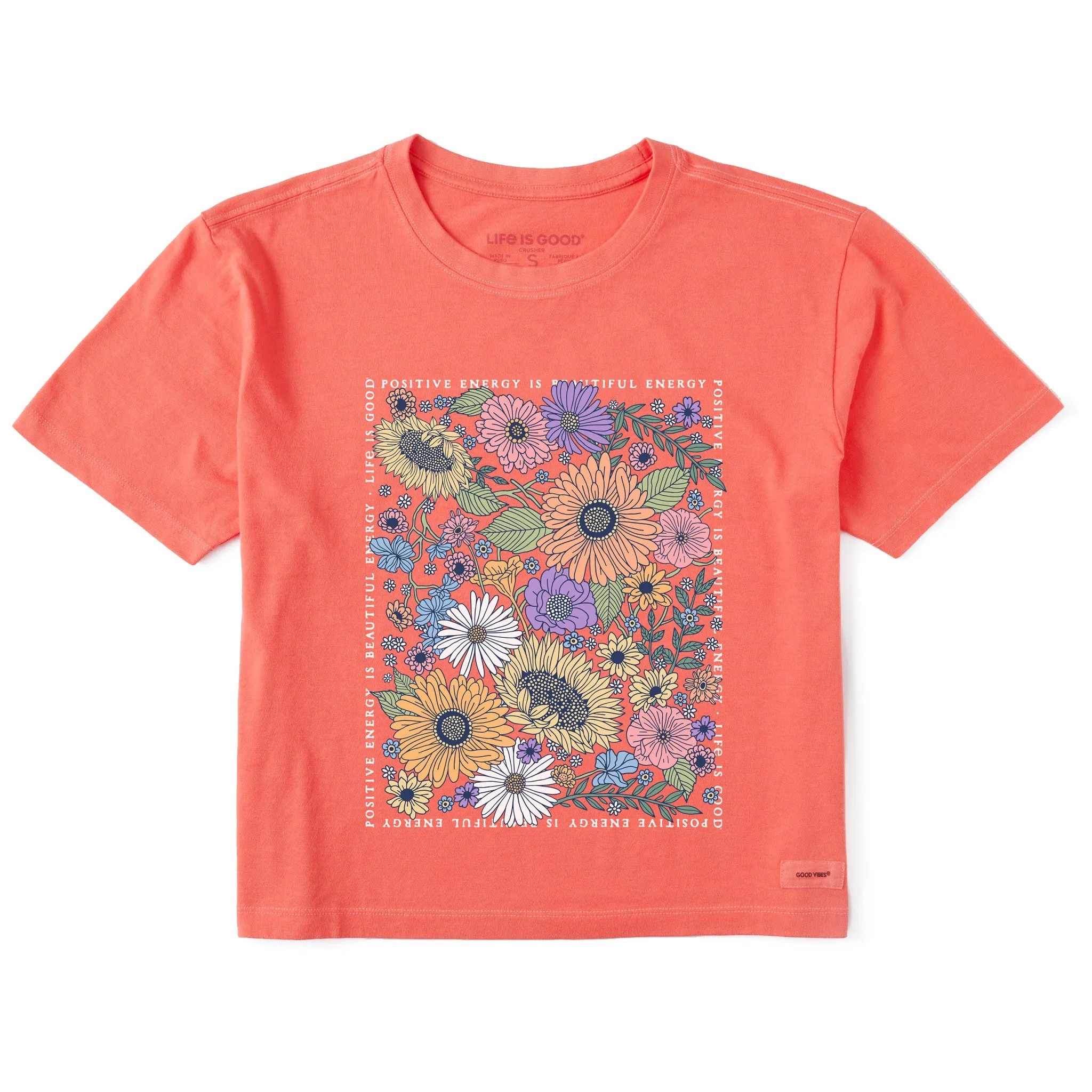 Women's Beautiful Energy Wildflowers Short Sleeve Crusher Boxy Tee Life is Good