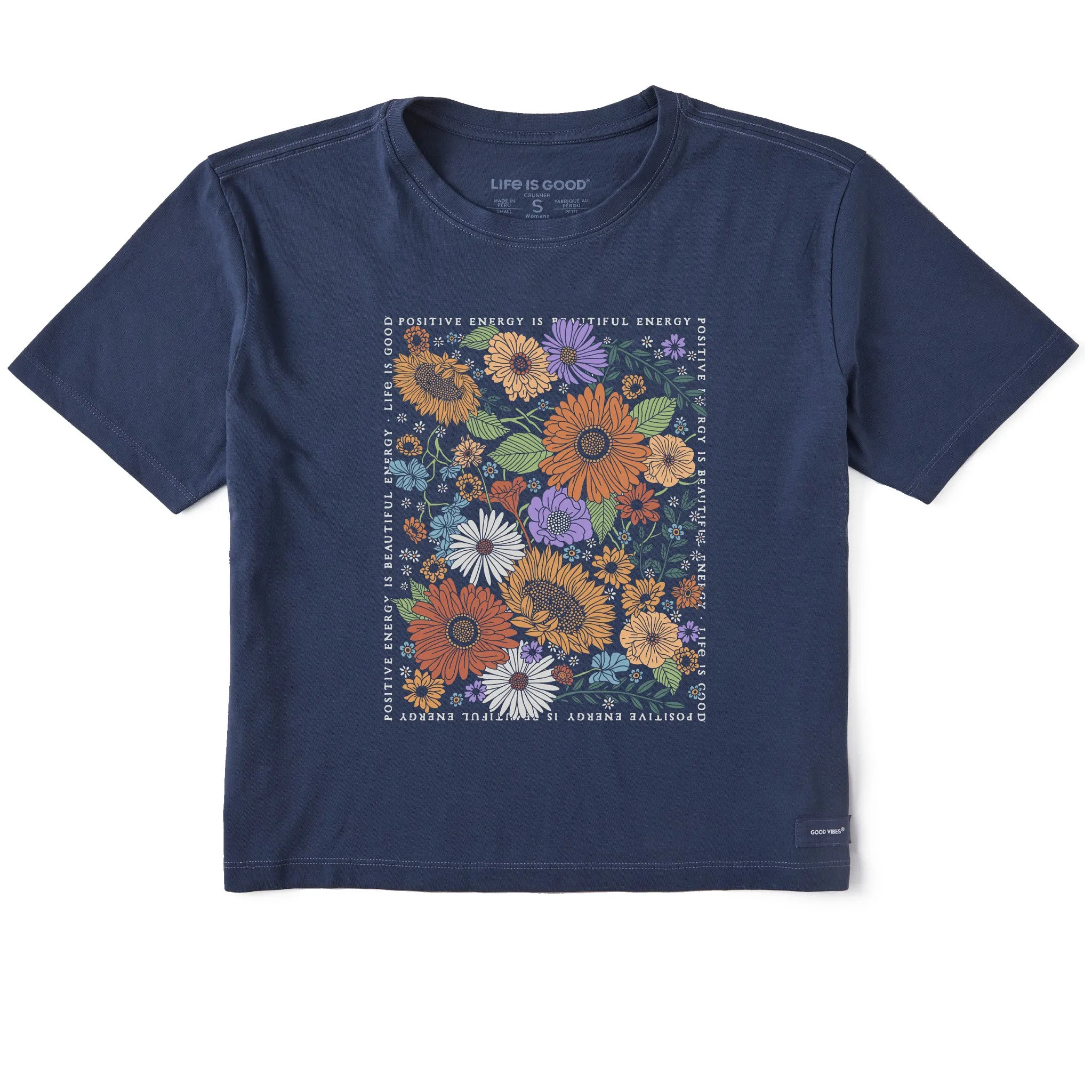 Women's Beautiful Energy Wildflowers Short Sleeve Crusher Boxy Tee Life is Good