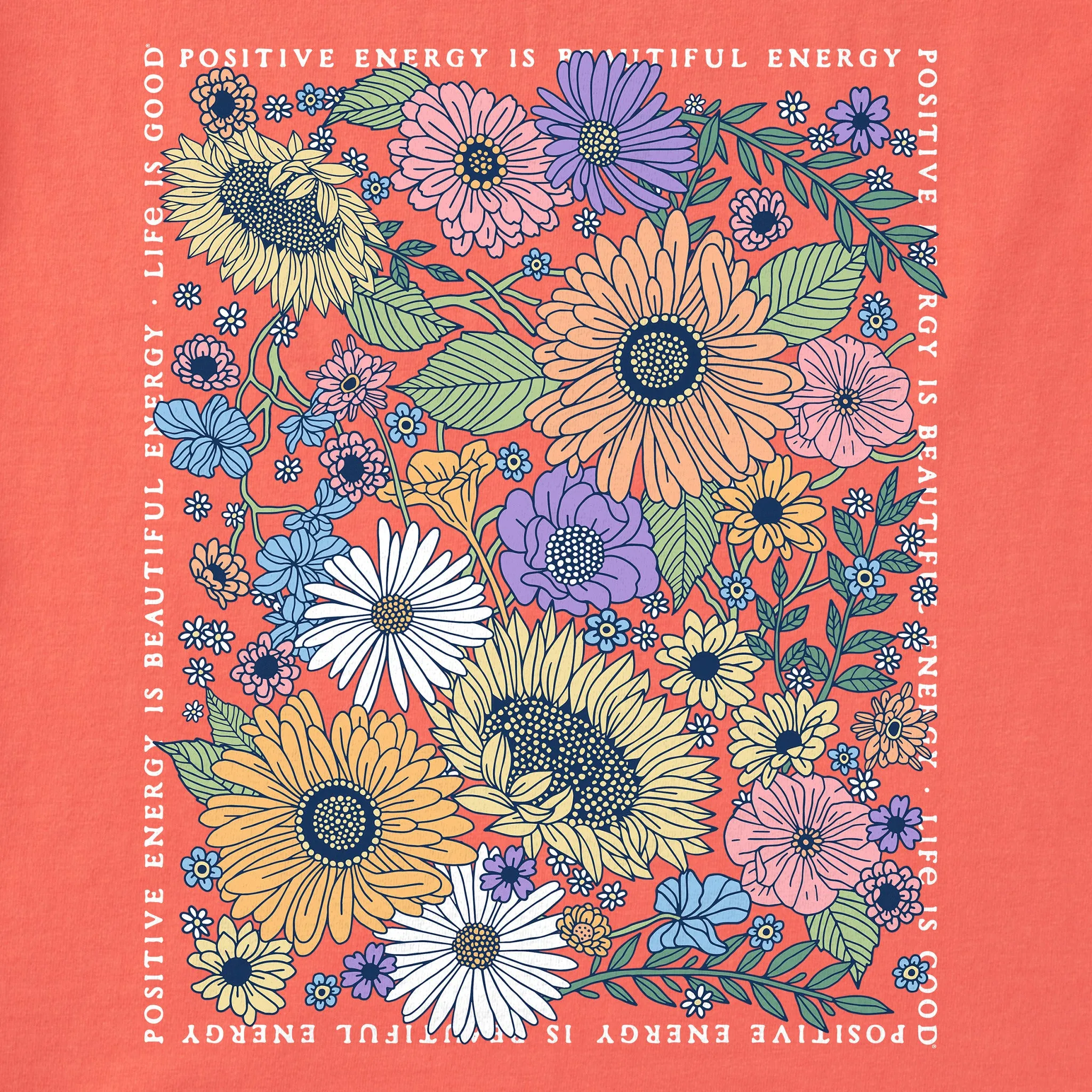 Women's Beautiful Energy Wildflowers Short Sleeve Crusher Boxy Tee Life is Good