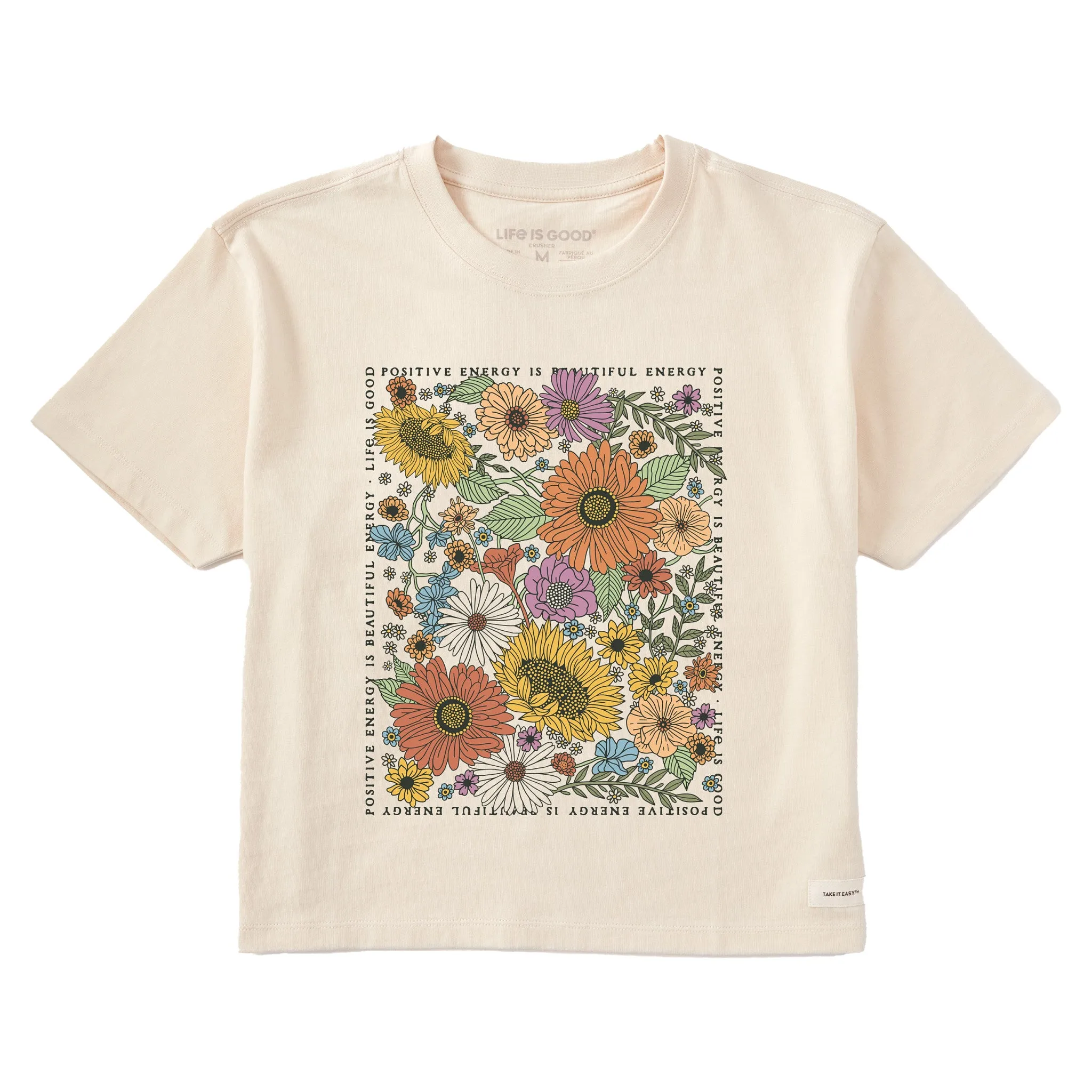 Women's Beautiful Energy Wildflowers Short Sleeve Crusher Boxy Tee Life is Good