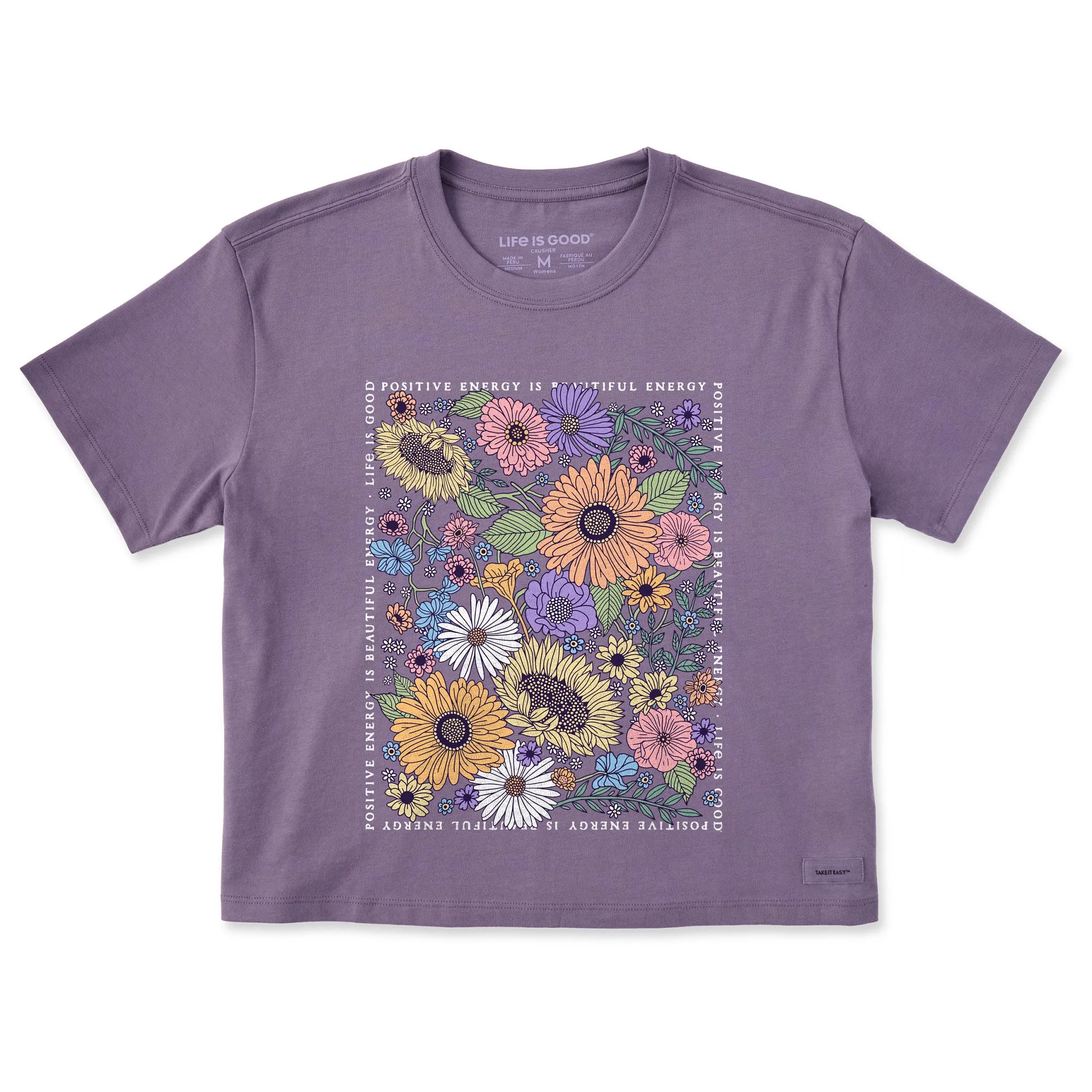 Women's Beautiful Energy Wildflowers Short Sleeve Crusher Boxy Tee Life is Good