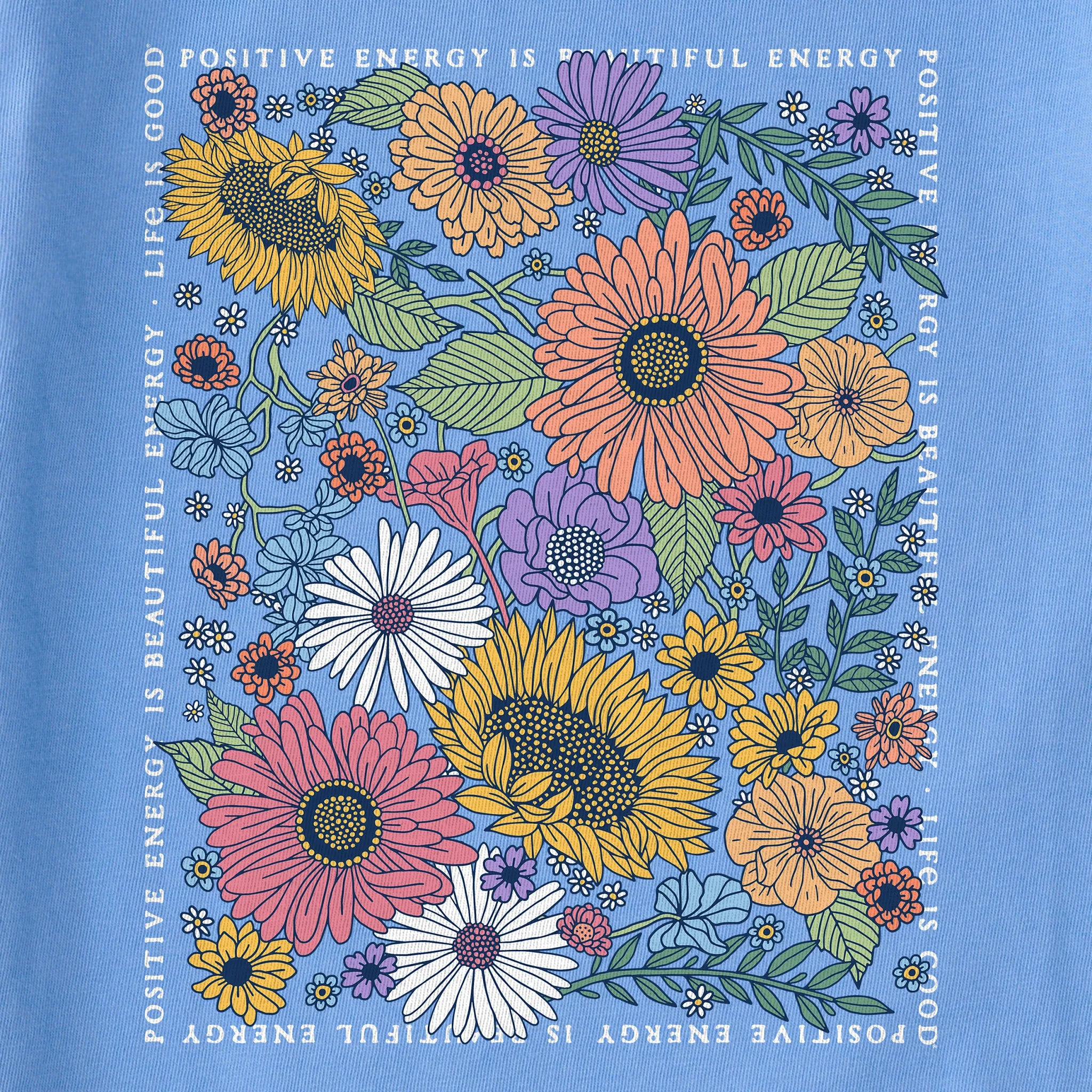 Women's Beautiful Energy Wildflowers Short Sleeve Crusher Boxy Tee Life is Good