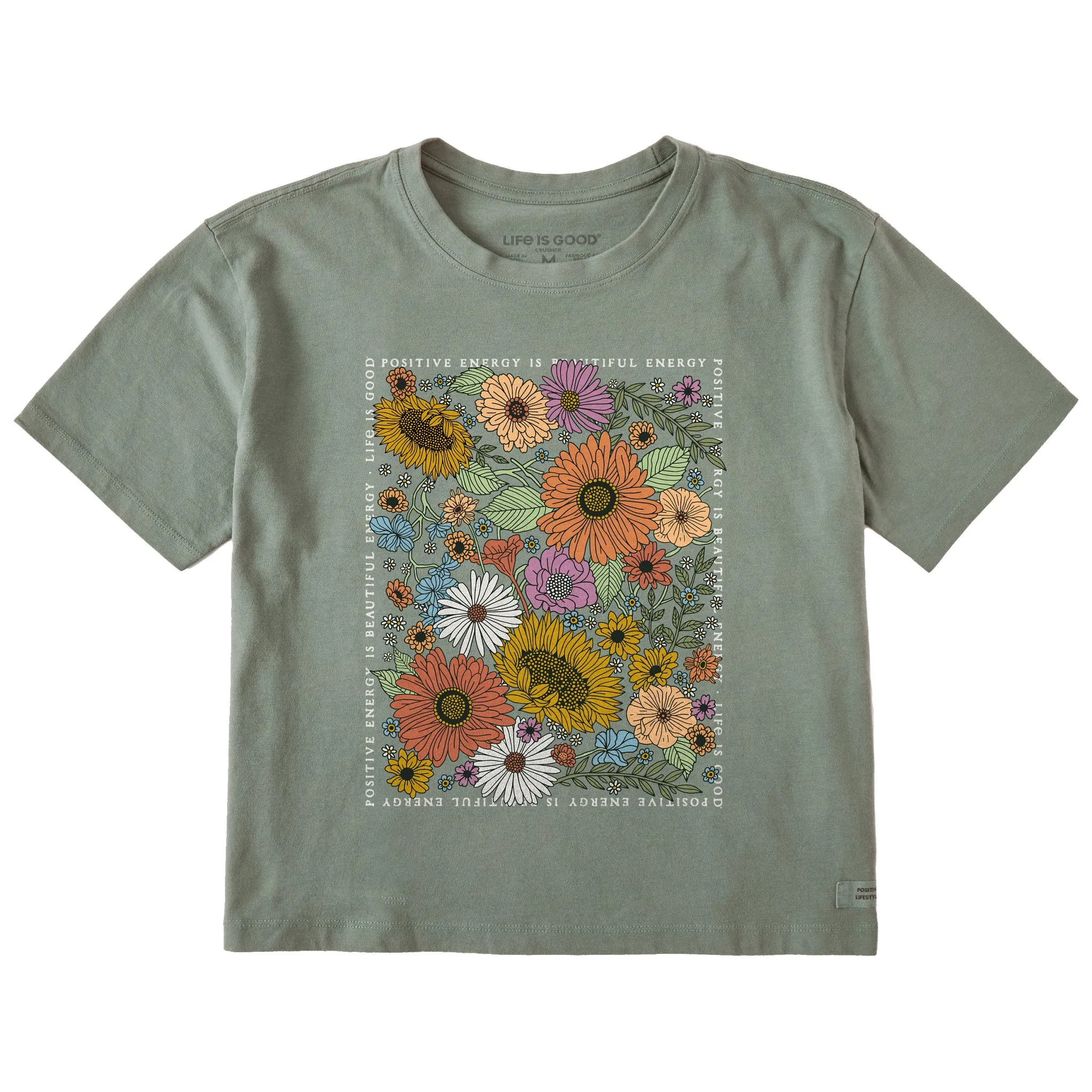 Women's Beautiful Energy Wildflowers Short Sleeve Crusher Boxy Tee Life is Good