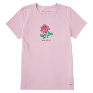 Women's Beautiful Rose Short Sleeve Tee Life is Good