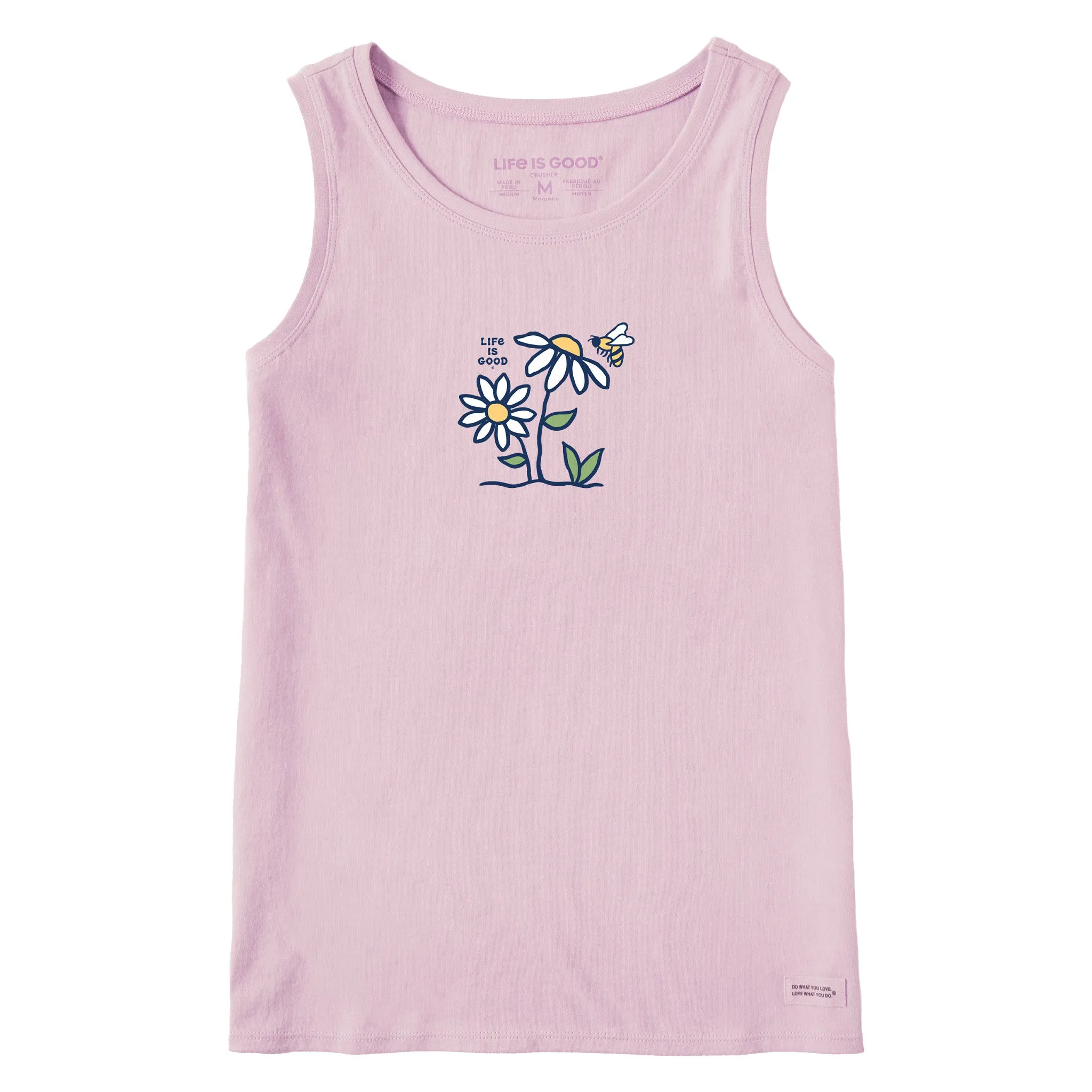 Women's Bee Daisy Crusher Tank Life is Good