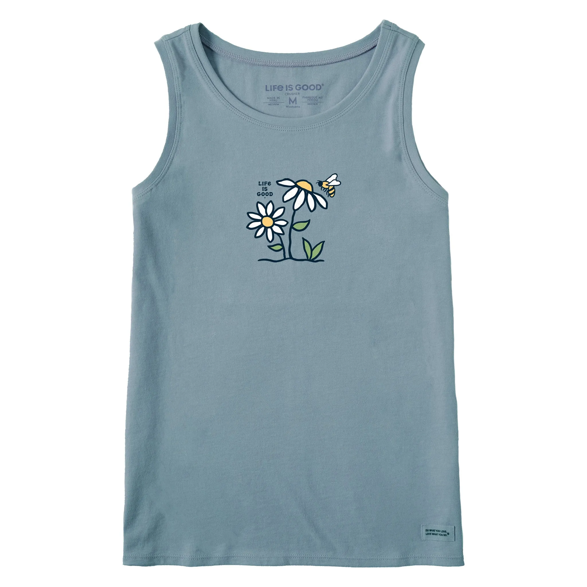Women's Bee Daisy Crusher Tank Life is Good