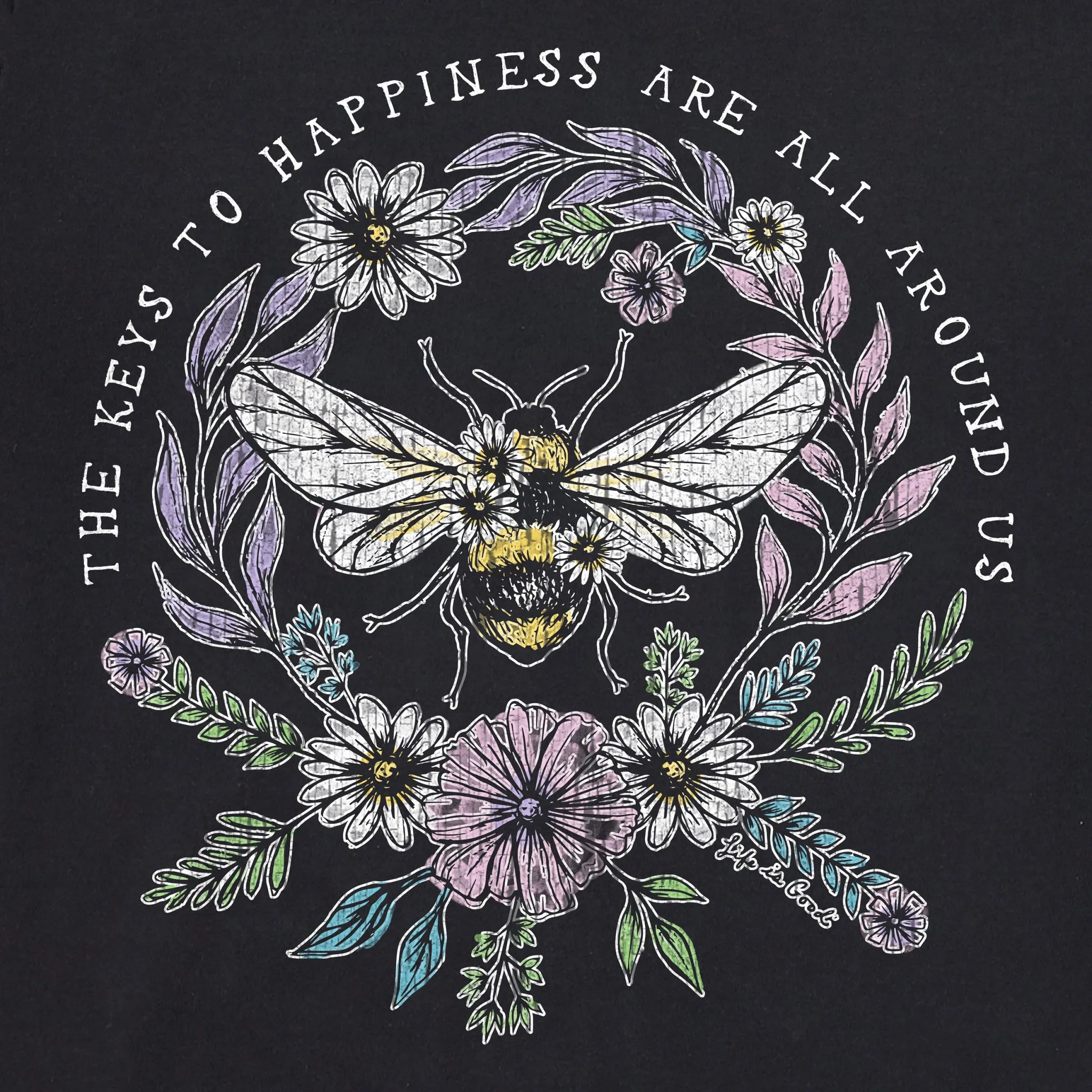 Women's Bee Happiness All Around Crusher Tank Life is Good