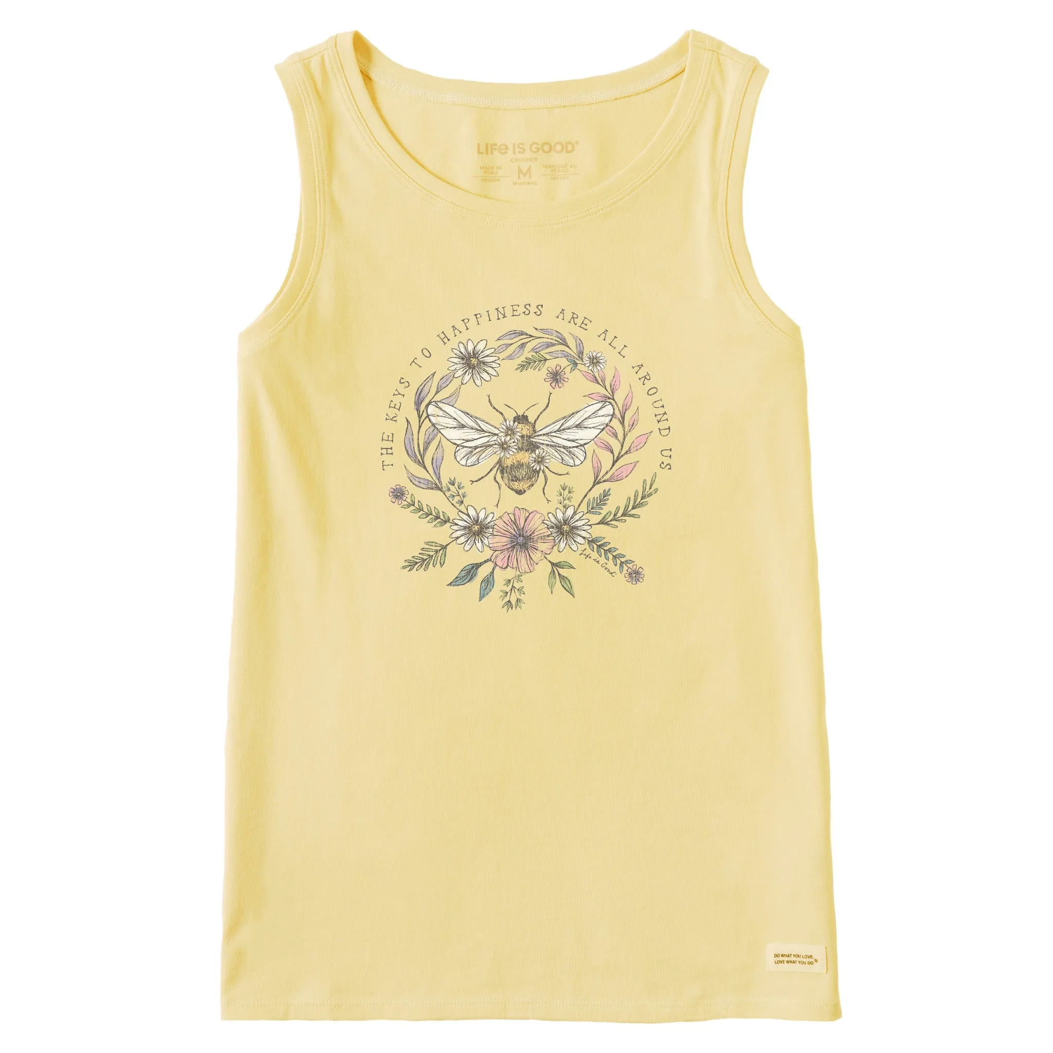 Women's Bee Happiness All Around Crusher Tank Life is Good