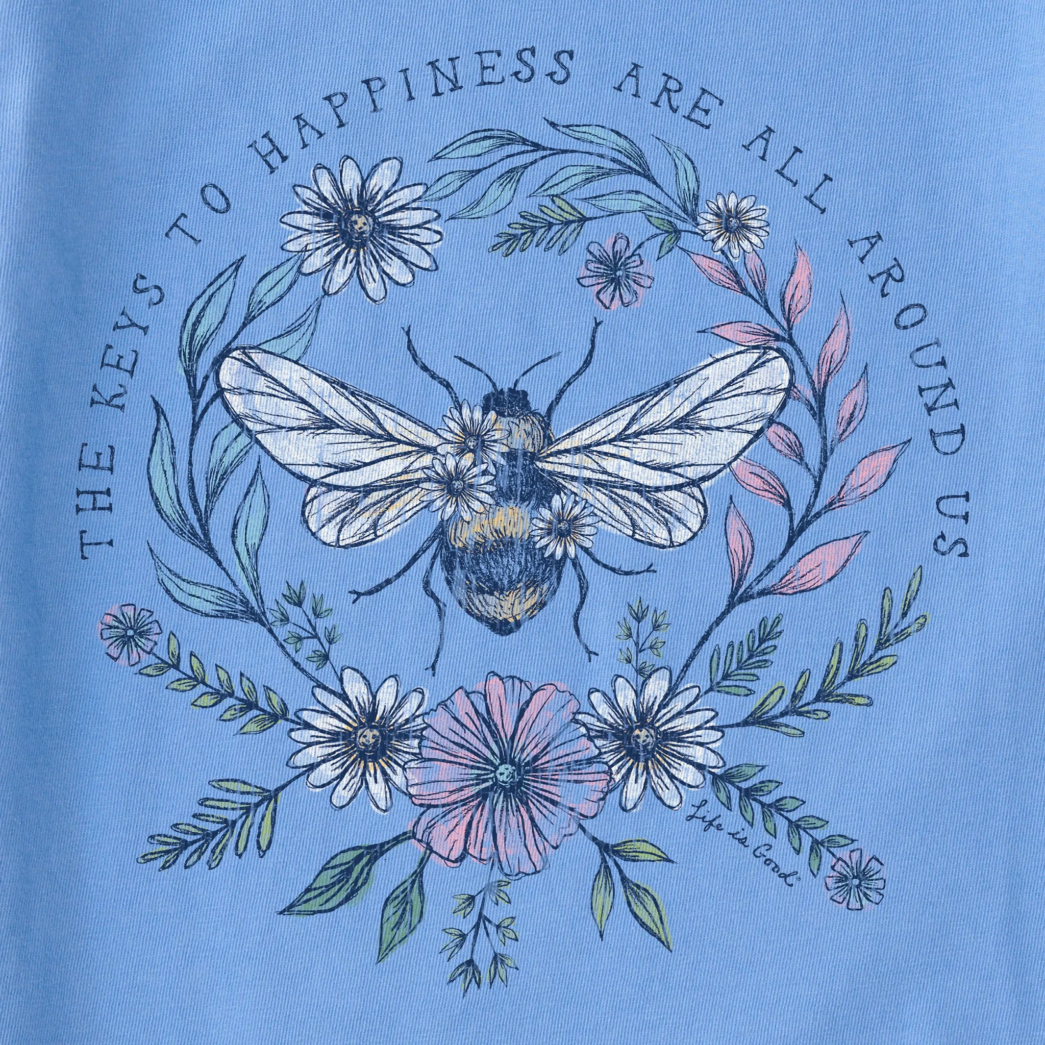 Women's Bee Happiness All Around Crusher Tank Life is Good