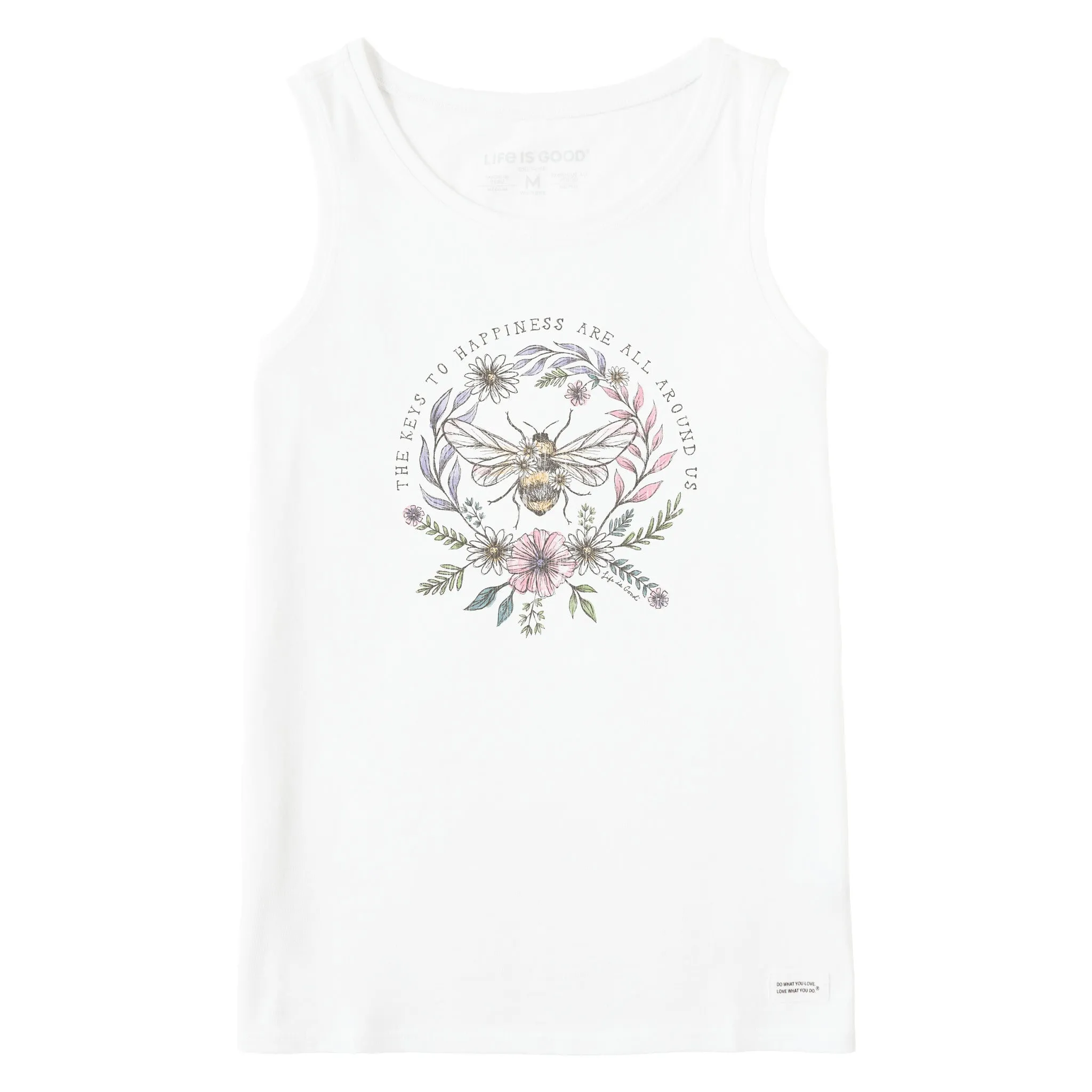 Women's Bee Happiness All Around Crusher Tank Life is Good