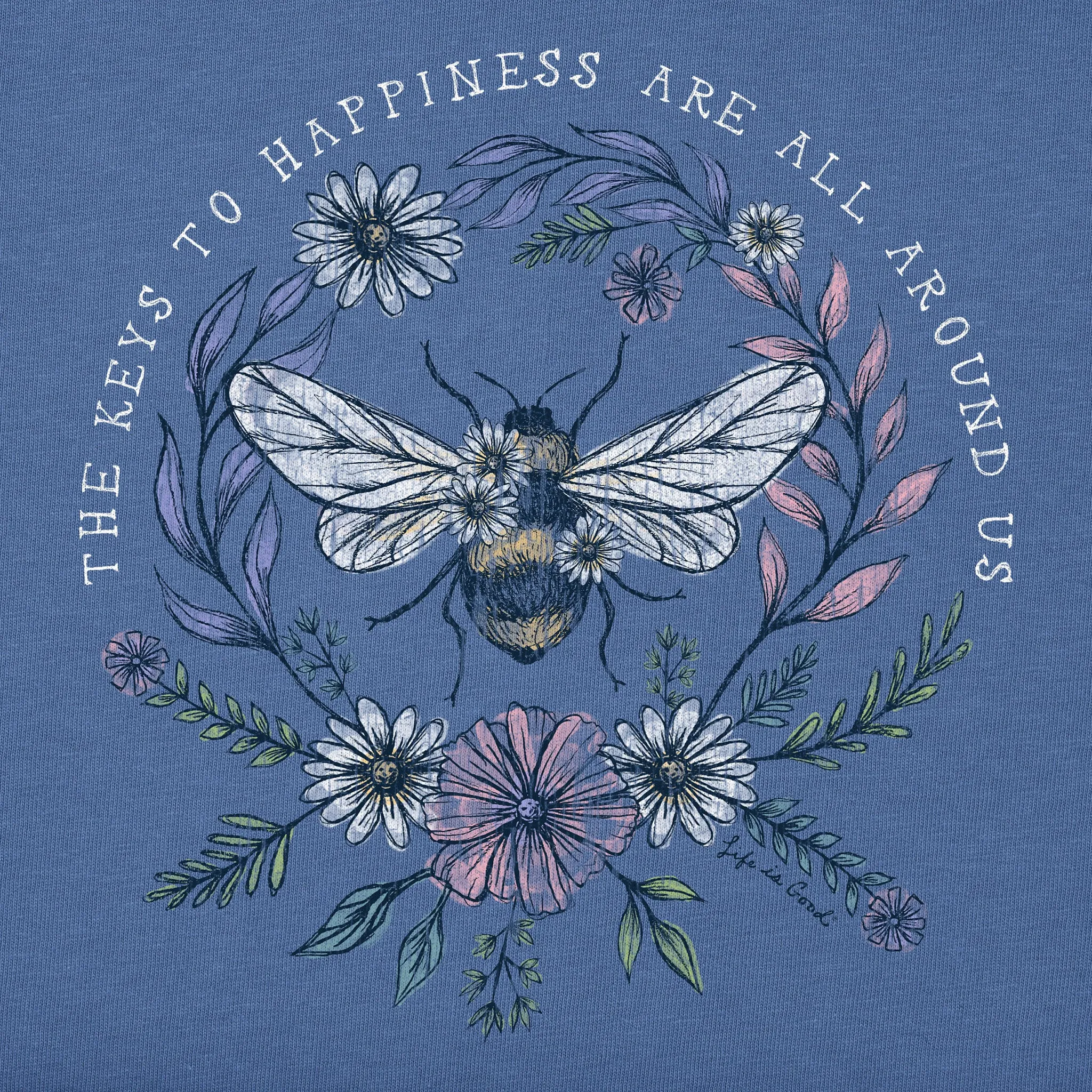Women's Bee Happiness All Around Long Sleeve Crusher Tee Life is Good
