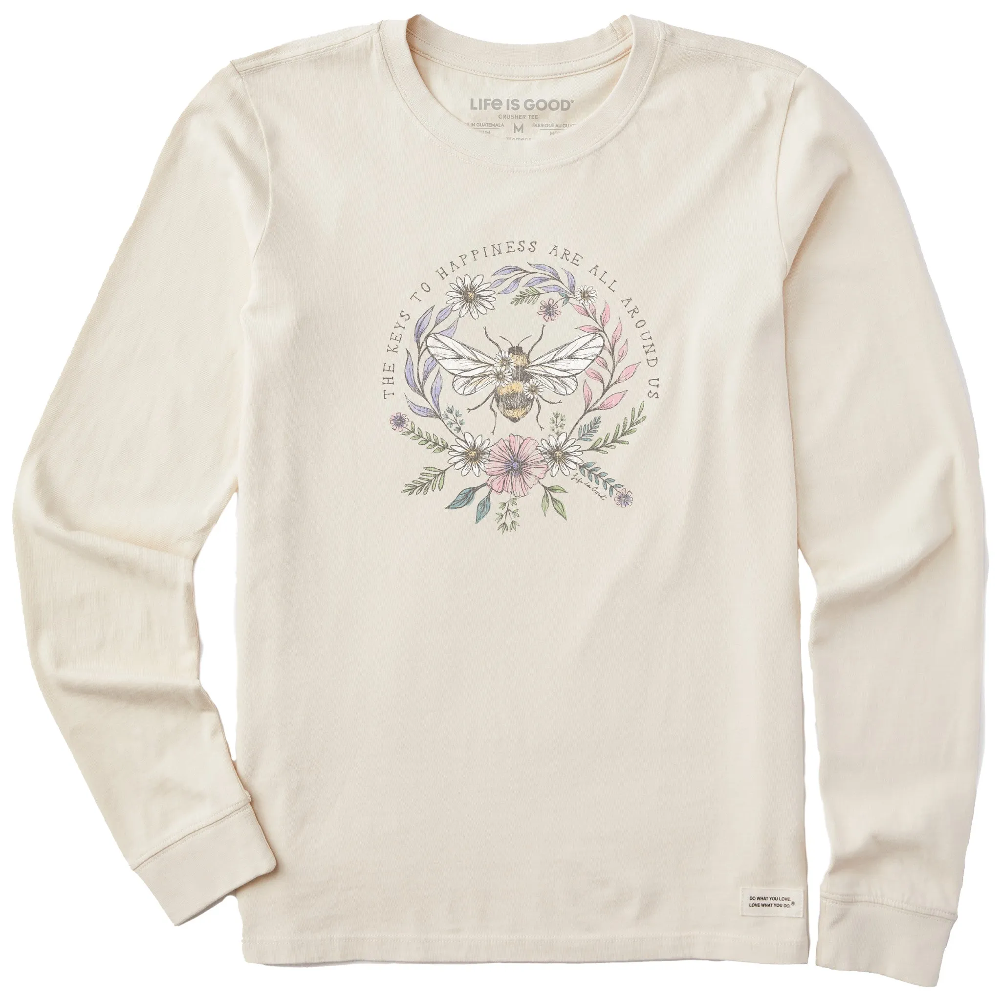 Women's Bee Happiness All Around Long Sleeve Crusher Tee Life is Good