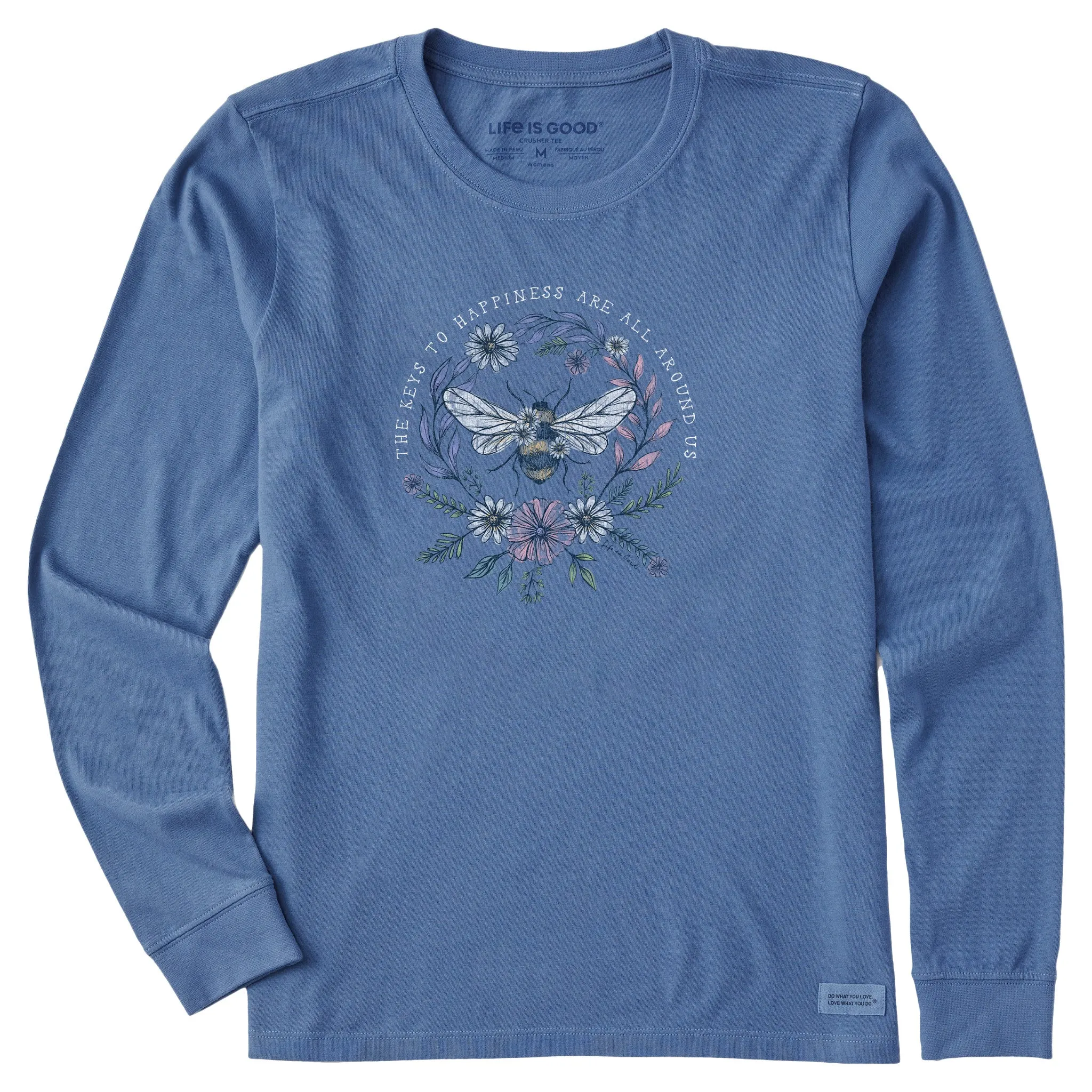 Women's Bee Happiness All Around Long Sleeve Crusher Tee Life is Good