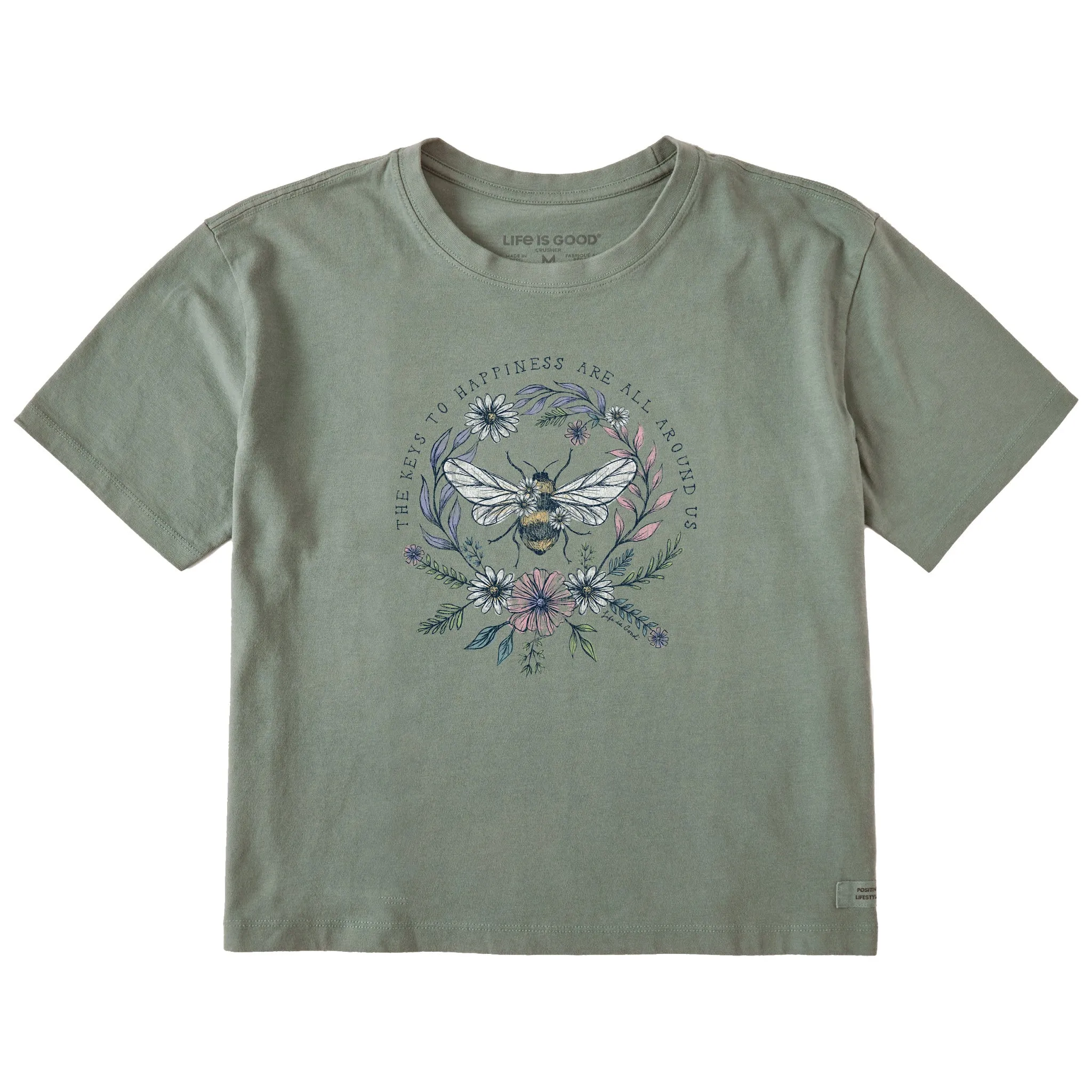 Women's Bee Happiness All Around Short Sleeve Crusher Boxy Tee Life is Good