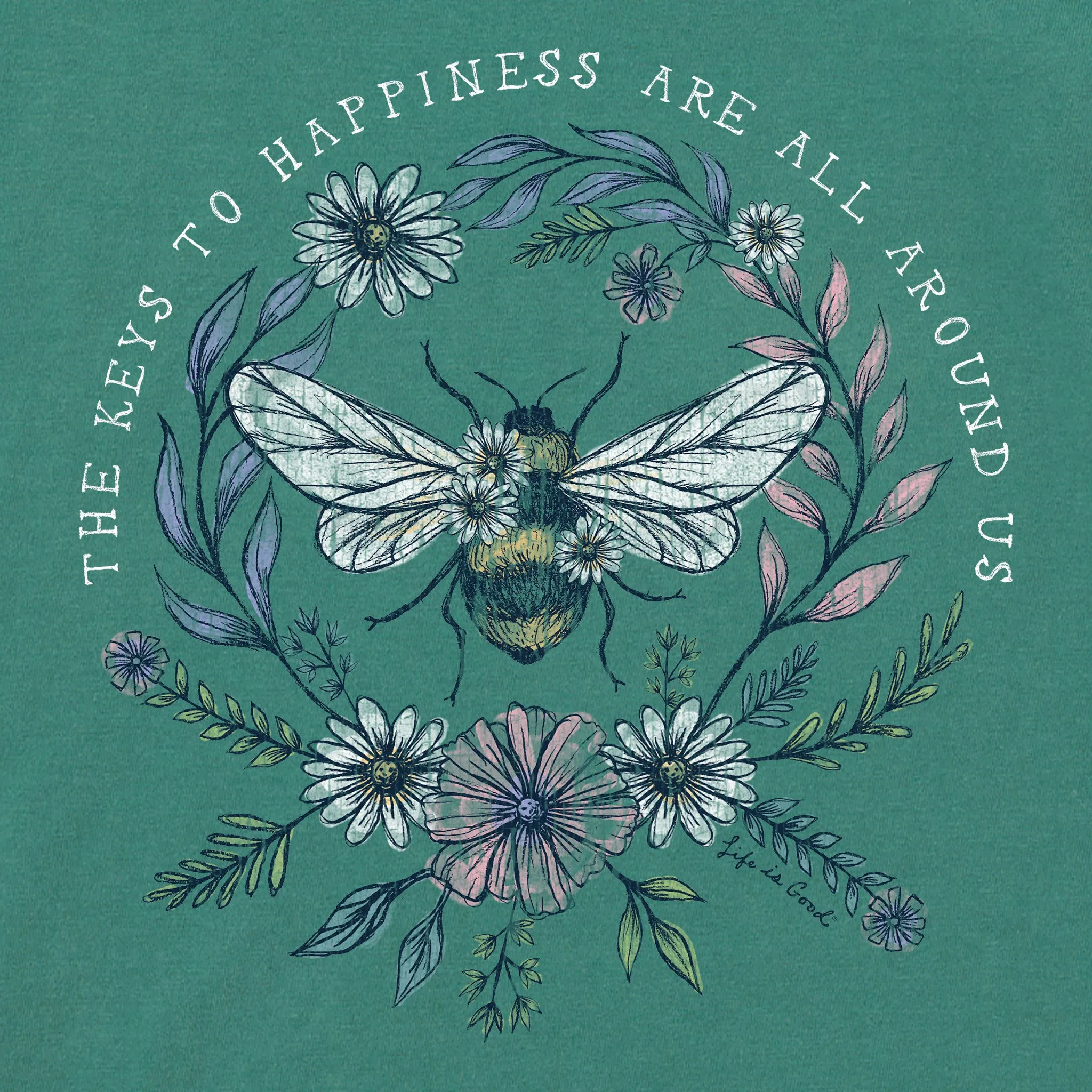 Women's Bee Happiness All Around Short Sleeve Crusher Boxy Tee Life is Good