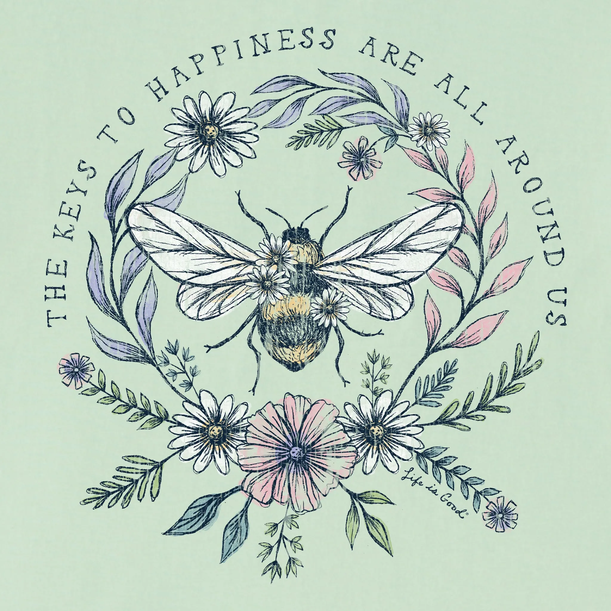 Women's Bee Happiness All Around Short Sleeve Tee Life is Good