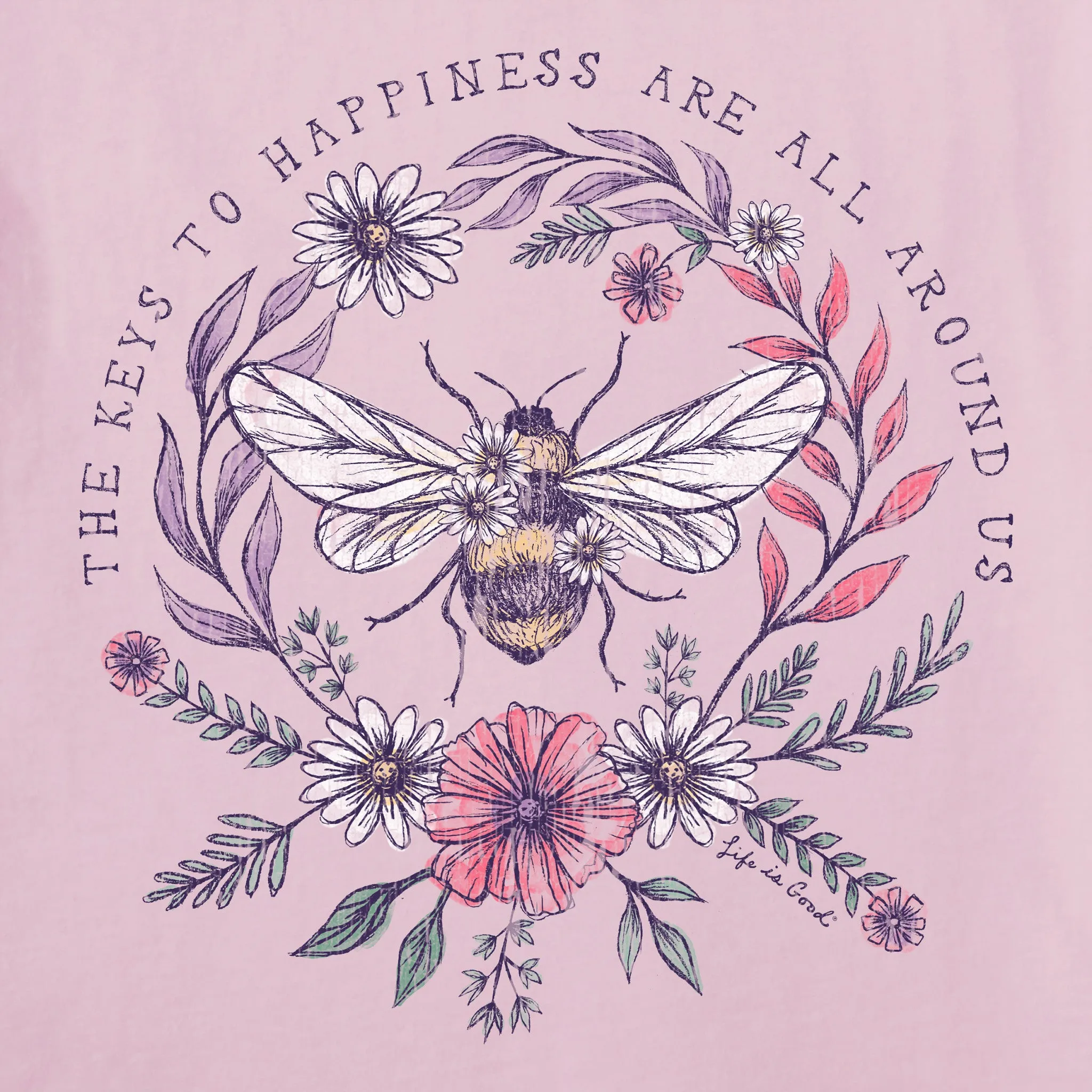 Women's Bee Happiness All Around Short Sleeve Tee Life is Good