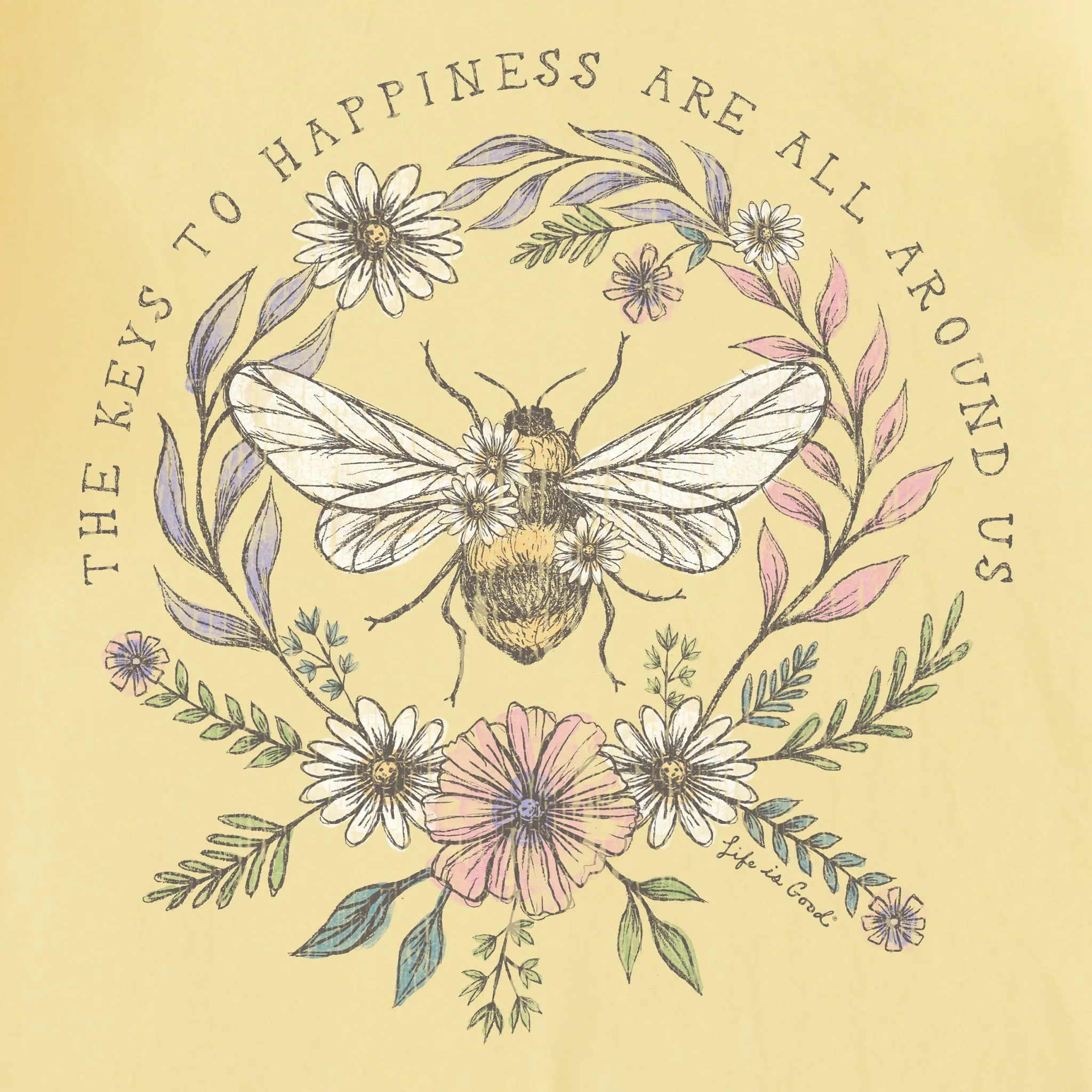 Women's Bee Happiness All Around Short Sleeve Tee Life is Good