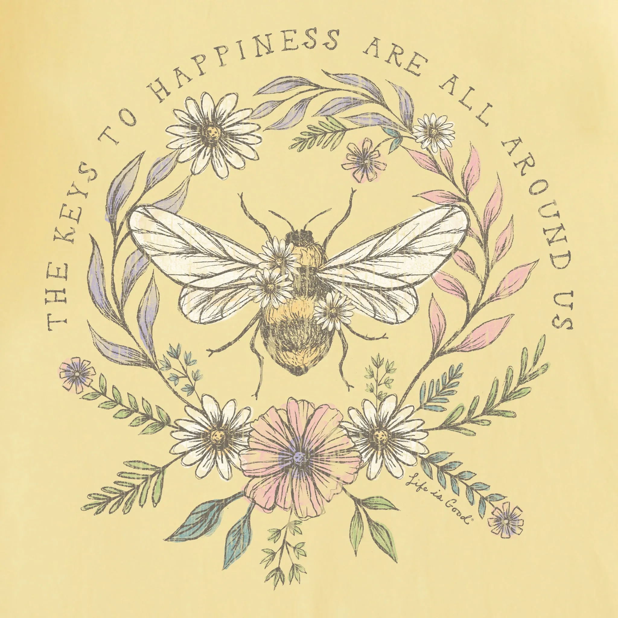 Women's Bee Happiness All Around Short Sleeve Tee Life is Good