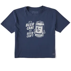 Women's Beer Can Short Sleeve Crusher Boxy Tee Life is Good