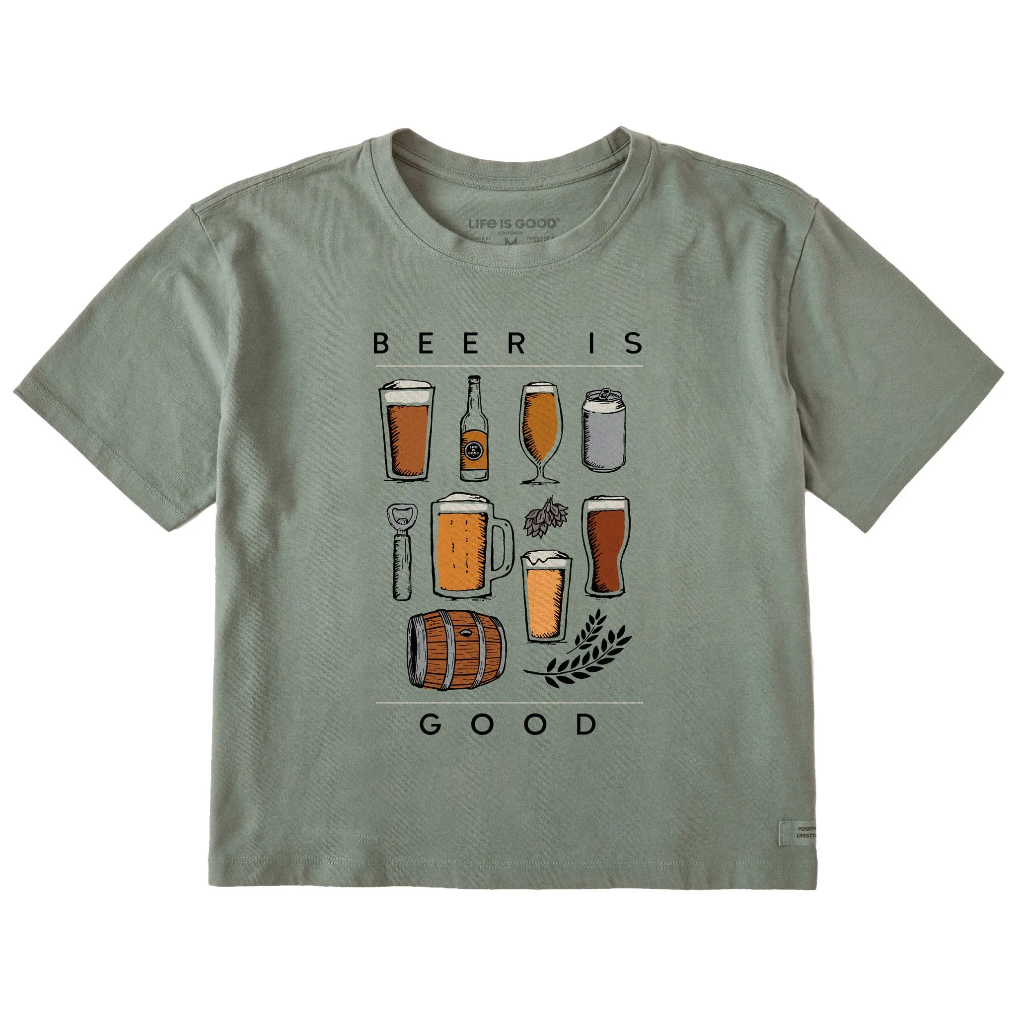 Women's Beer is Good Short Sleeve Crusher Boxy Tee Life is Good