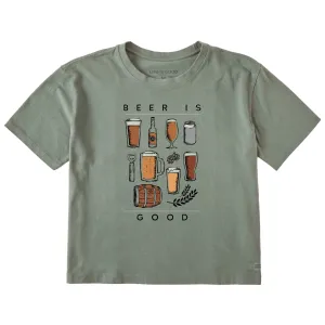 Women's Beer is Good Short Sleeve Crusher Boxy Tee Life is Good