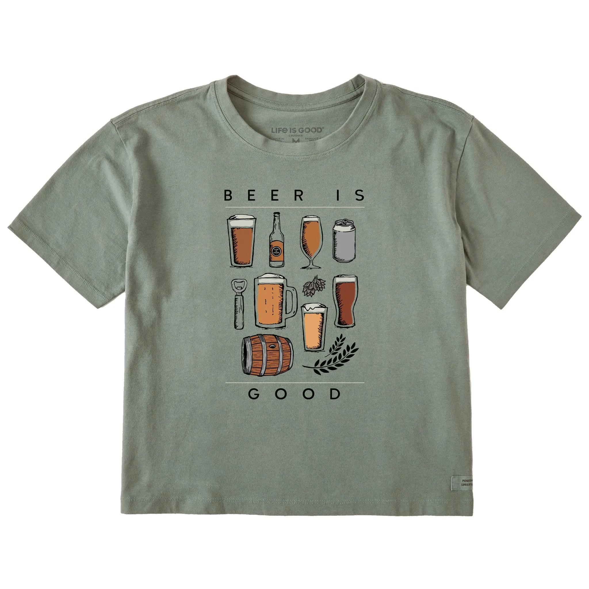 Women's Beer is Good Short Sleeve Crusher Boxy Tee Life is Good