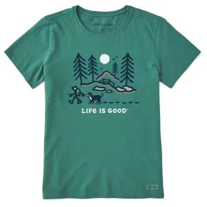 Women's Bernese Hiking Through the Woods Short Sleeve Crusher Tee Life is Good