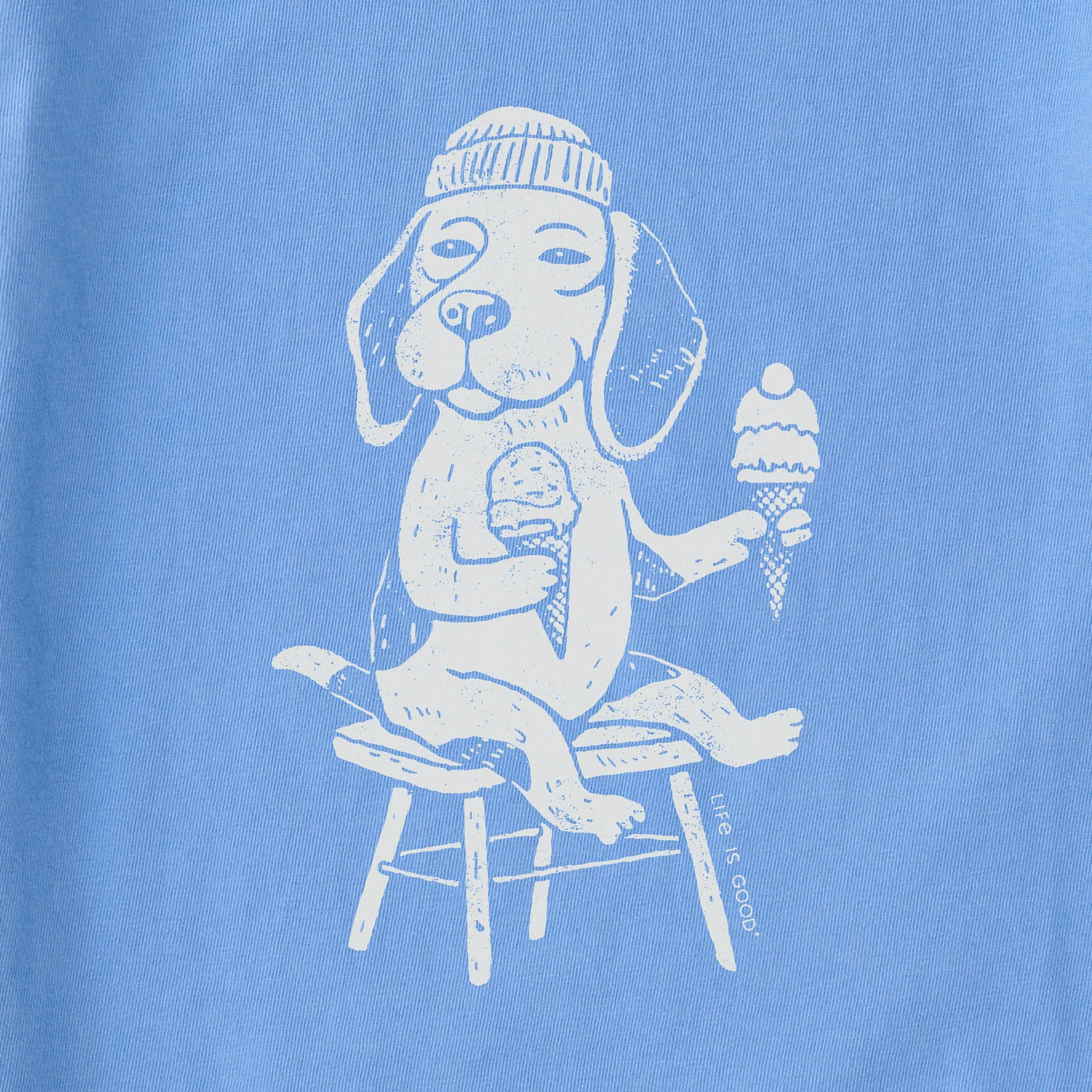 Women's Bert's Beagle with Ice Cream Short Sleeve Crusher Boxy Tee Life is Good