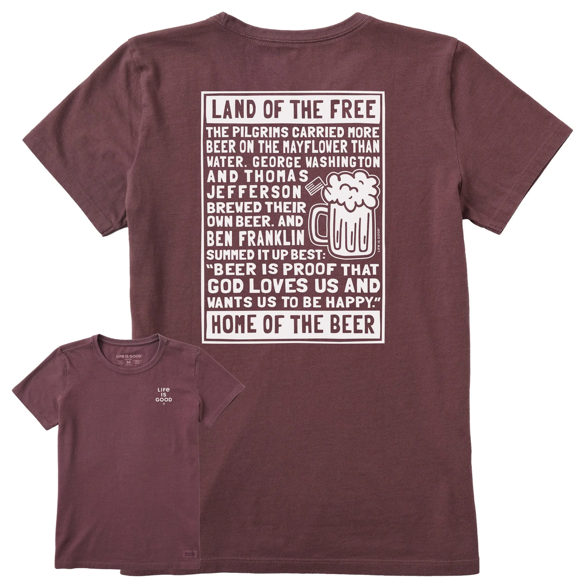 Women's Berts Beer Manifesto Short Sleeve Crusher Tee Life is Good