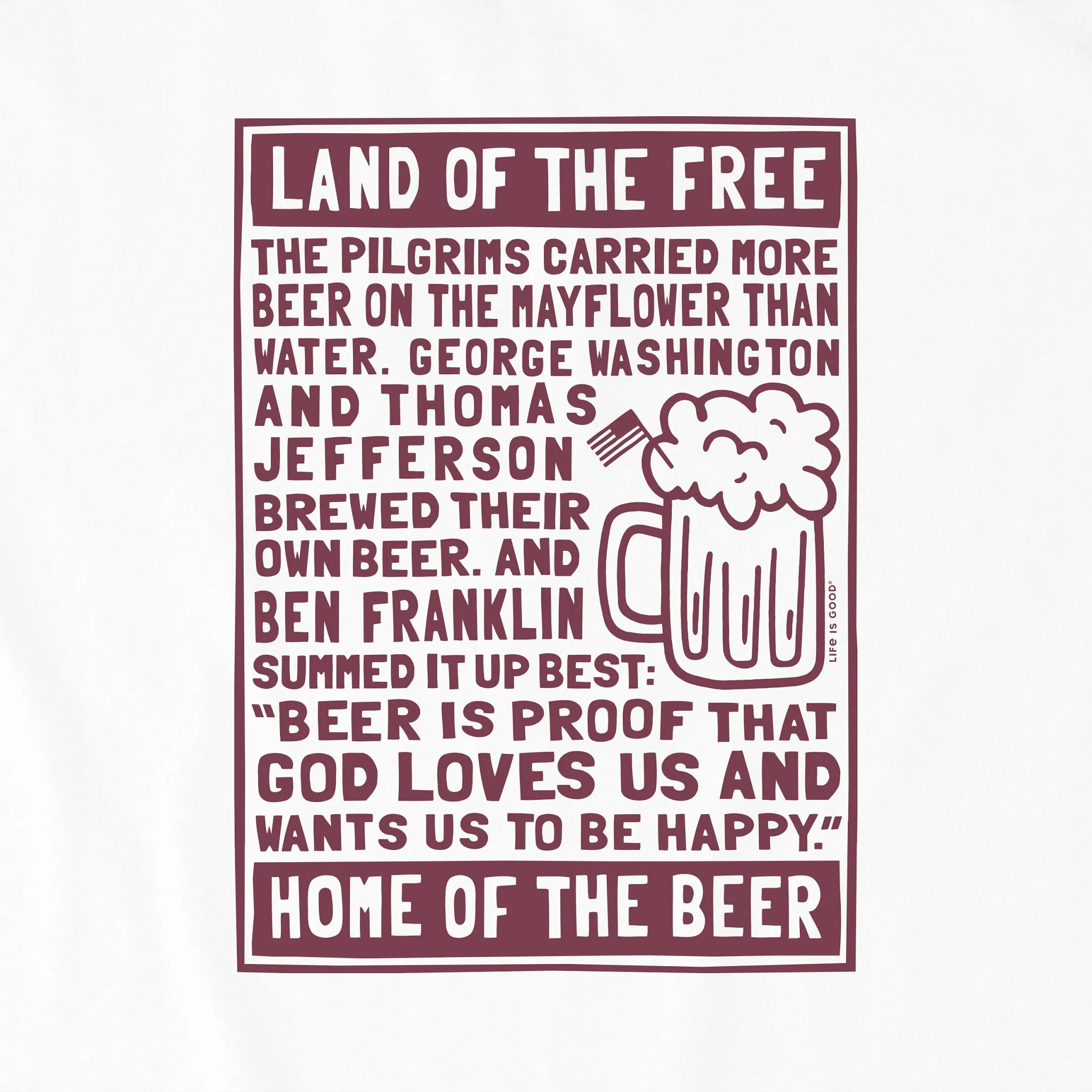 Women's Berts Beer Manifesto Short Sleeve Crusher Tee Life is Good
