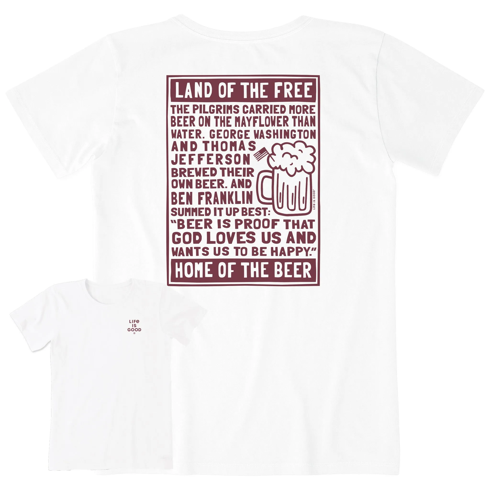Women's Berts Beer Manifesto Short Sleeve Crusher Tee Life is Good