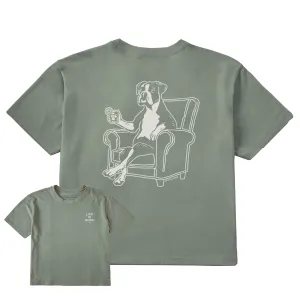 Women's Bert's Boxer w Old Fashioned Short Sleeve Crusher Boxy Tee Life is Good