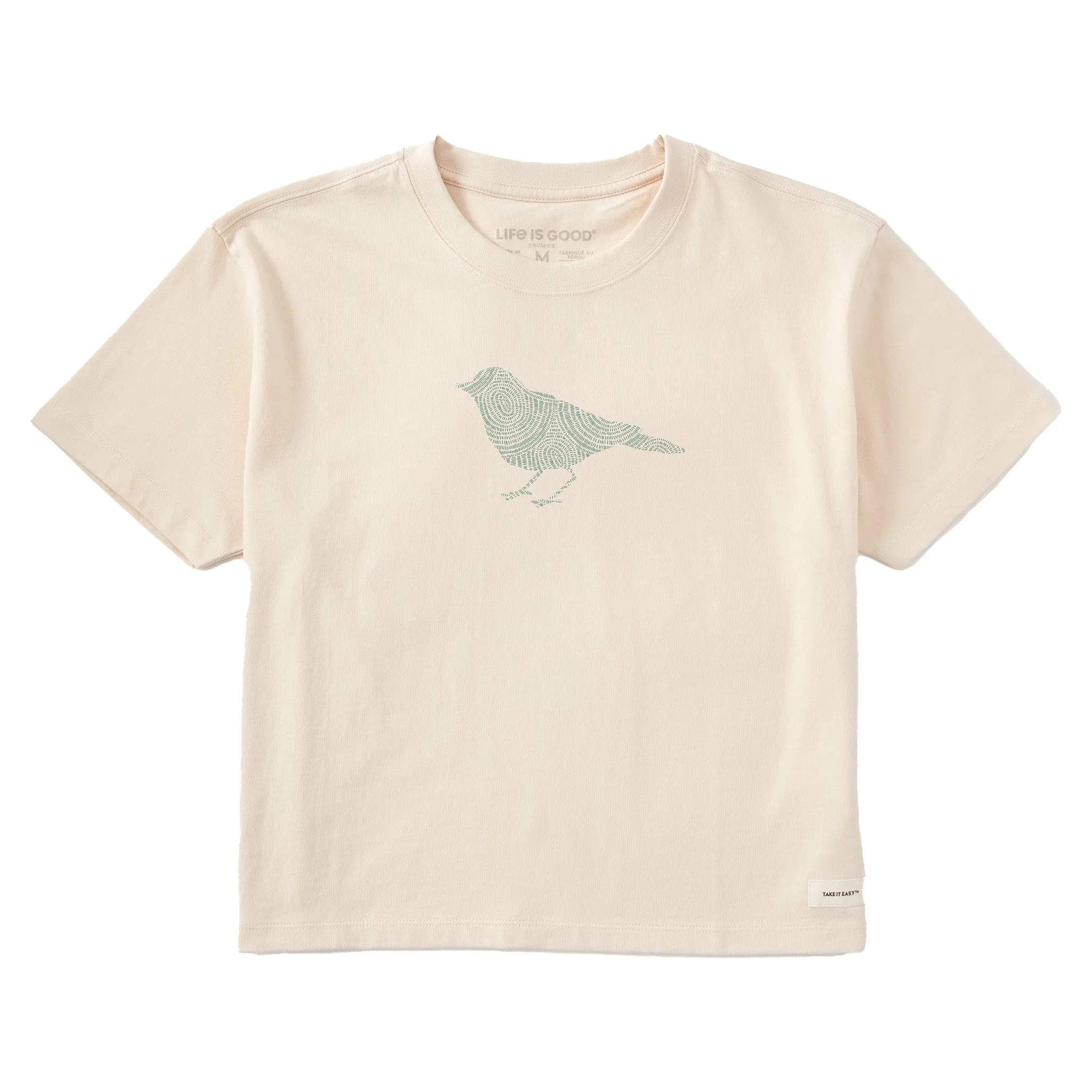 Women's Bert's Braided Bird Short Sleeve Crusher Boxy Tee Life is Good