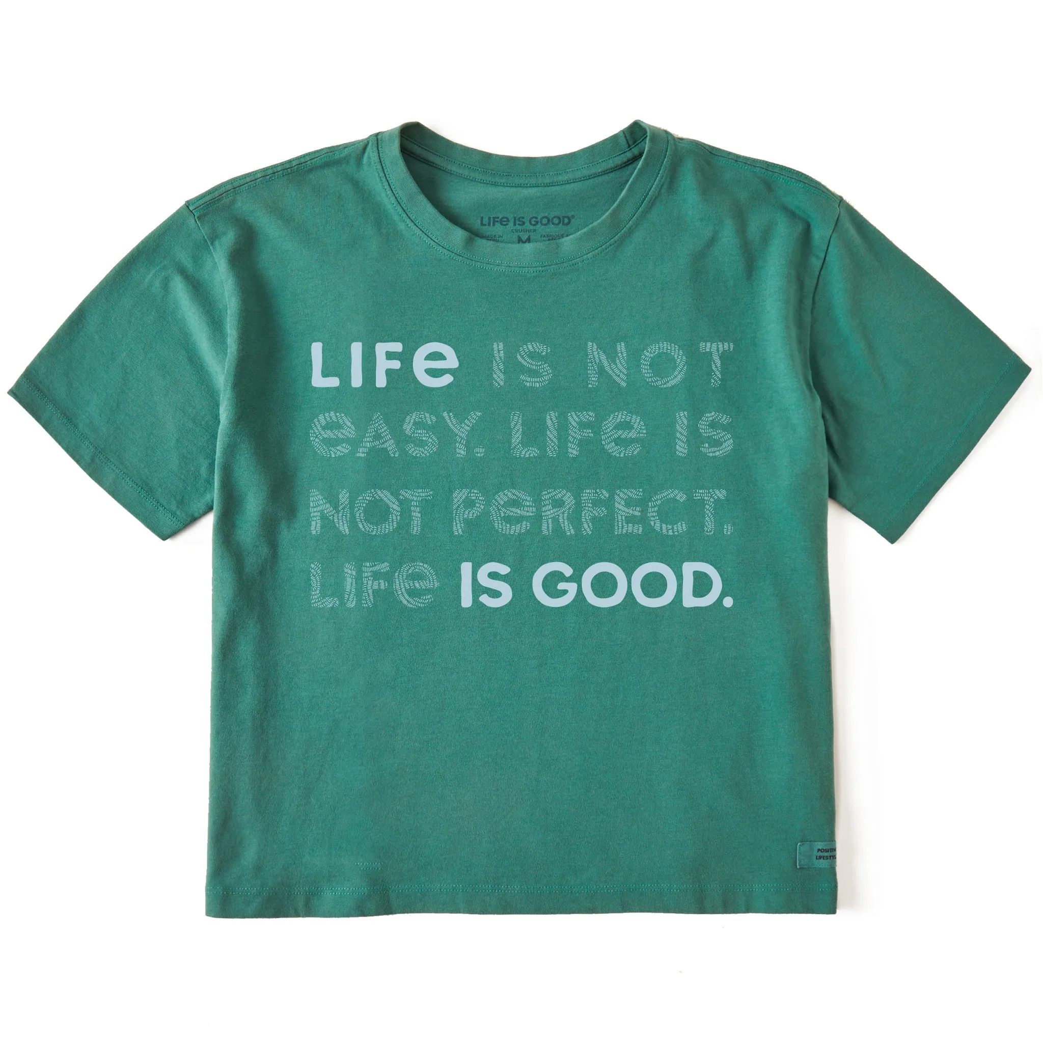 Women's Bert's Braided Life Isn't Easy Short Sleeve Crusher Boxy Tee Life is Good