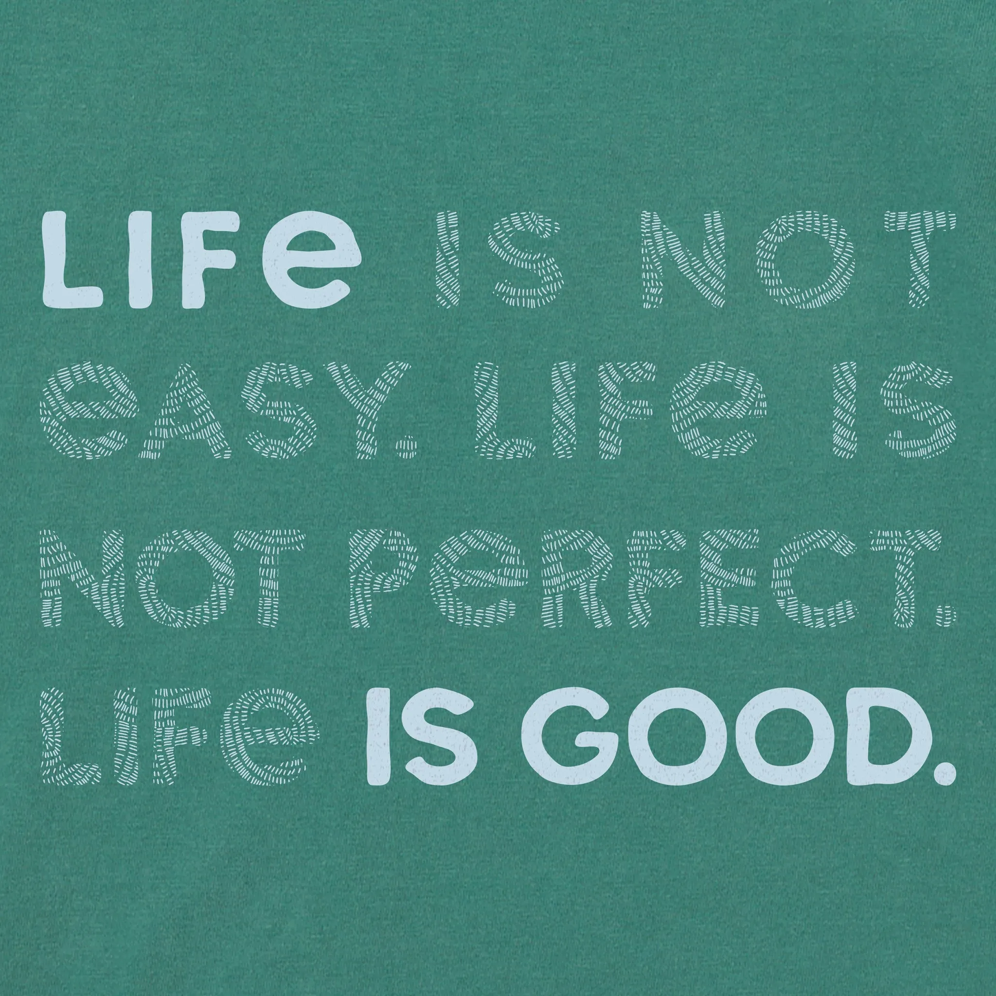 Women's Bert's Braided Life Isn't Easy Short Sleeve Crusher Boxy Tee Life is Good