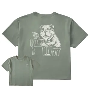 Women's Bert's Bulldog with Piano Short Sleeve Crusher Boxy Tee Life is Good