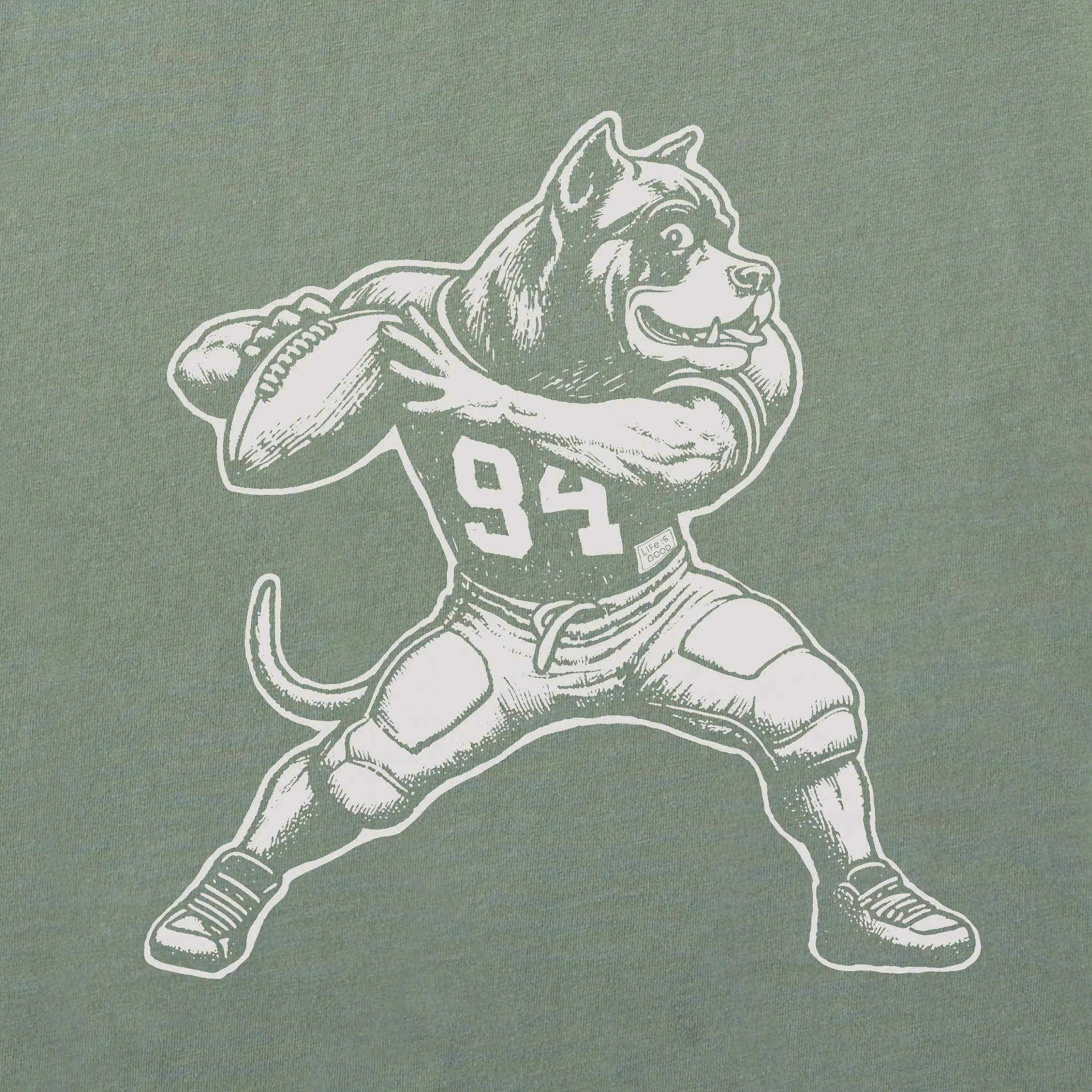 Women's Bert's Cane Corso w Football Short Sleeve Crusher Boxy Tee Life is Good