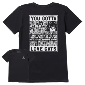 Women's Berts Cat Manifesto Short Sleeve Crusher Tee Life is Good