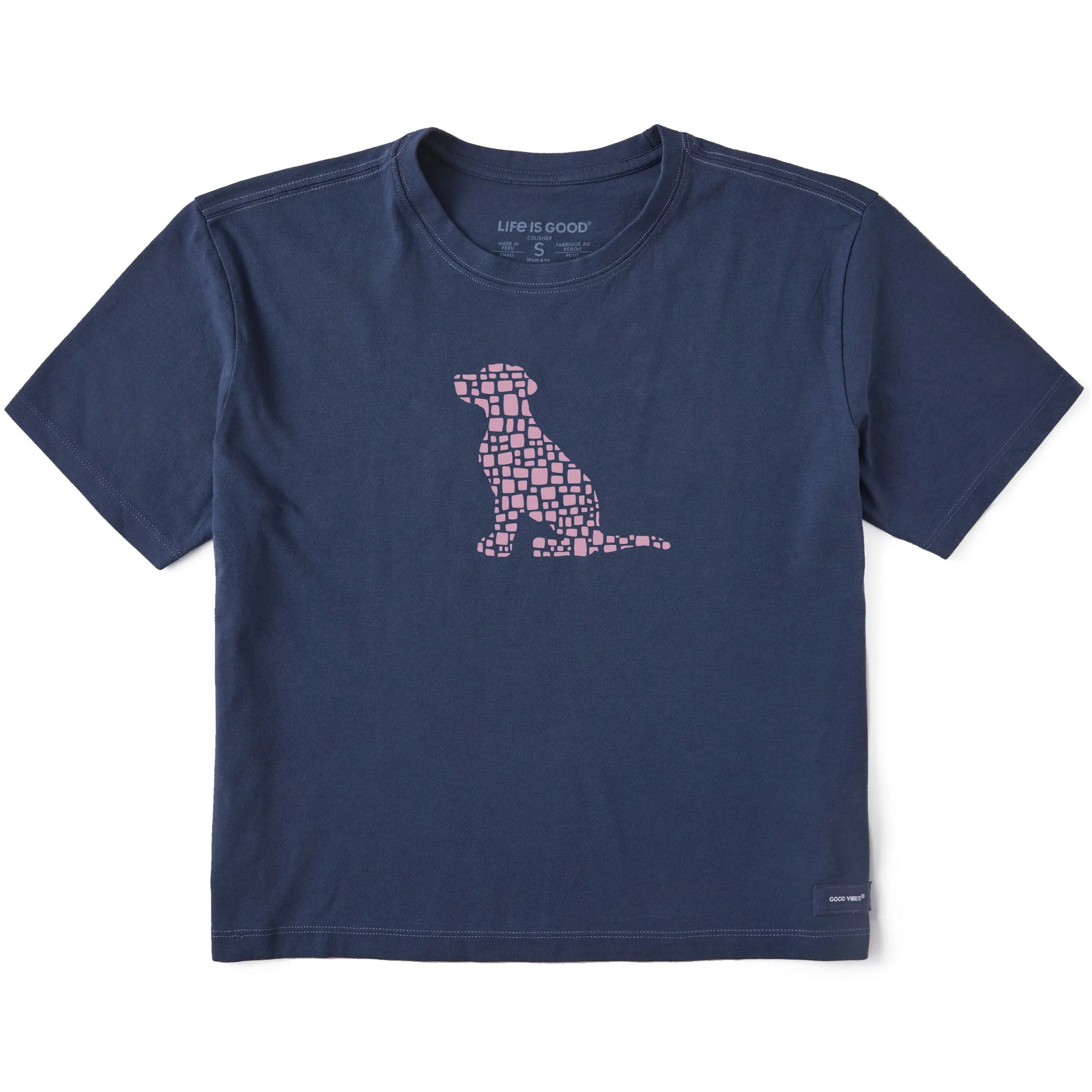 Women's Bert's Cobblestone Dog Short Sleeve Crusher Boxy Tee Life is Good