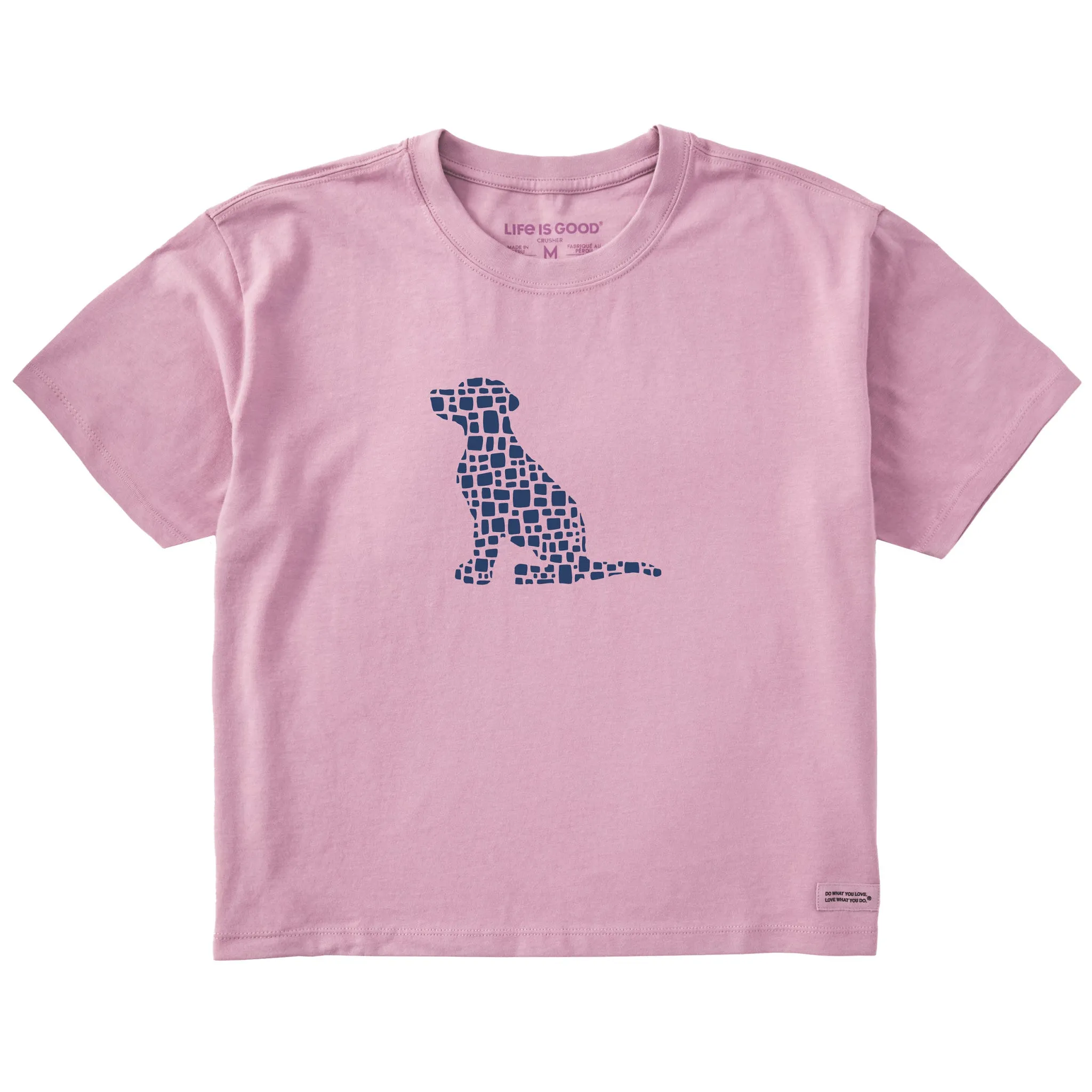 Women's Bert's Cobblestone Dog Short Sleeve Crusher Boxy Tee Life is Good